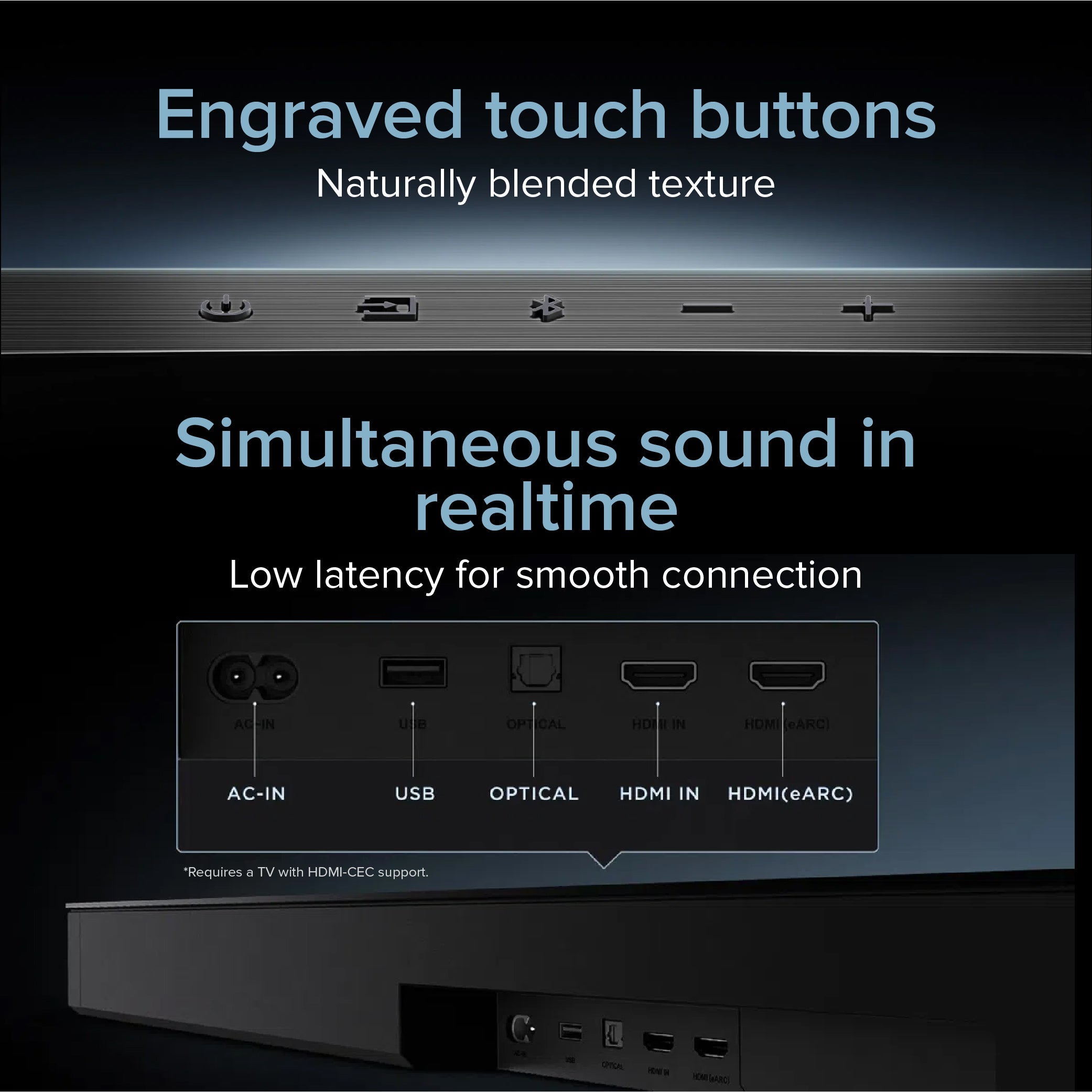 TCL Q75H 5.1.2ch Home Theater Soundbar with Dolby Atmos | 200W Hi-Fi Bass | wireless Subwoofer | Bluetooth 5.1