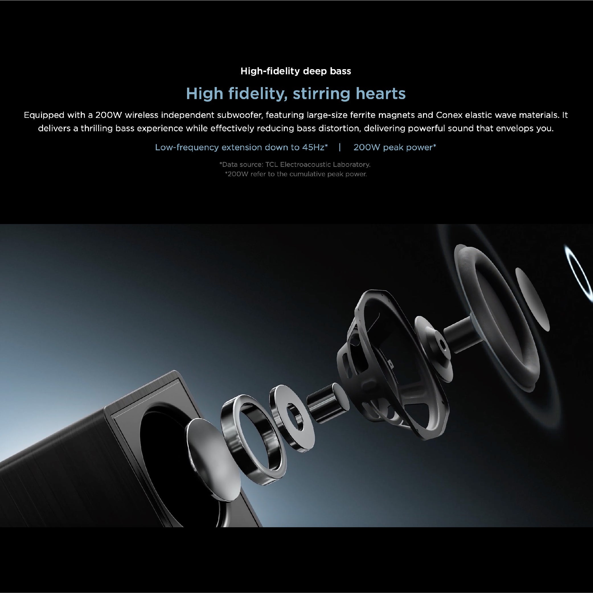 TCL Q75H 5.1.2ch Home Theater Soundbar with Dolby Atmos | 200W Hi-Fi Bass | wireless Subwoofer | Bluetooth 5.1