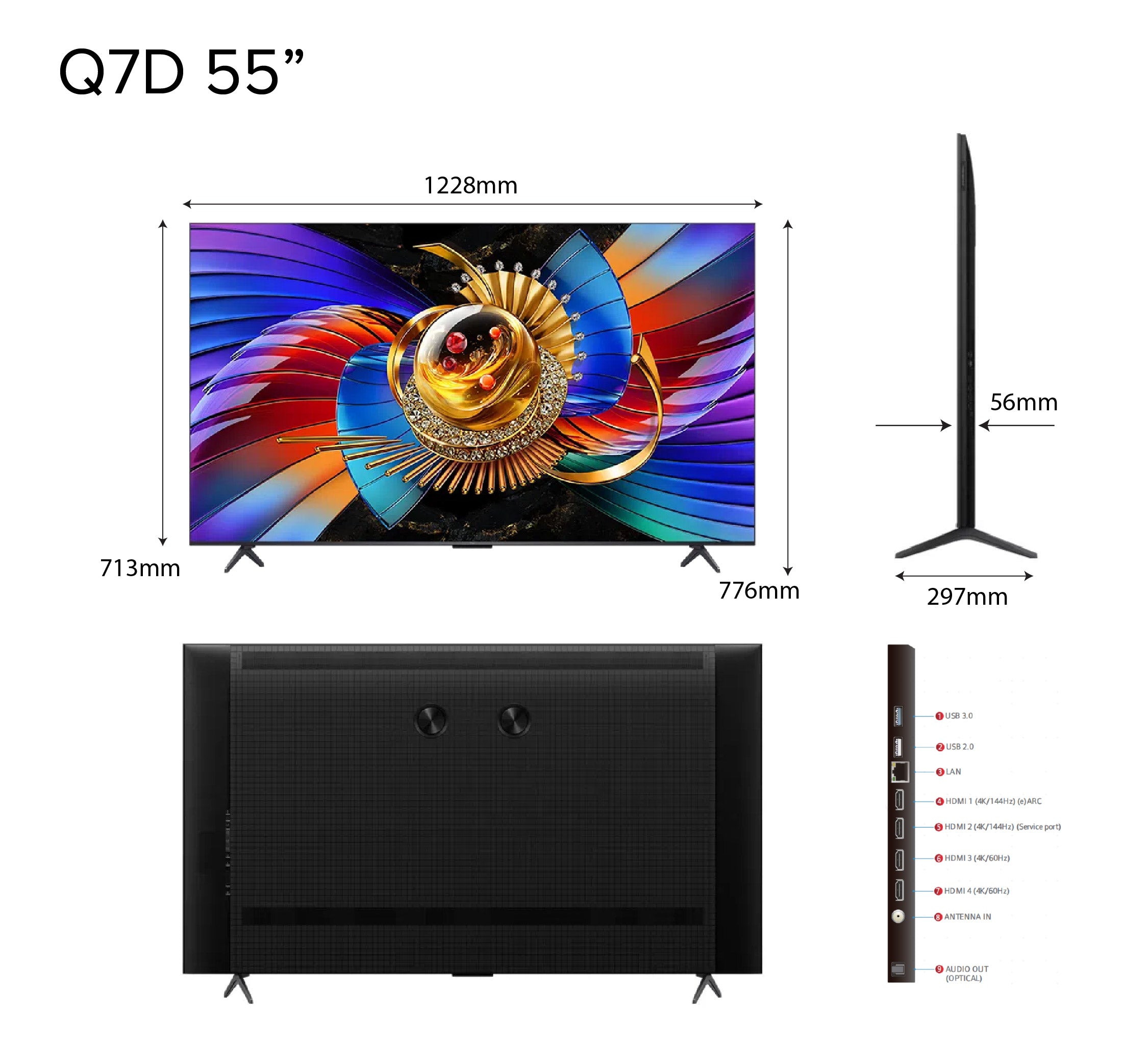 NEW 2026 | TCL Q7D Pro SQD-Mini LED 4K TV|55 65 75 inch|AI Smart Google TV