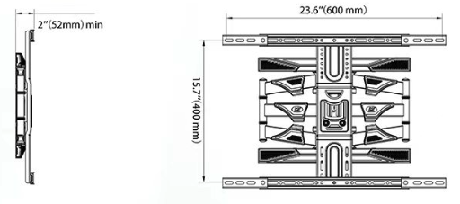 TCL 85" - 98" Swivel Bracket (Double Arm) Wall Mount (with TV Installation)