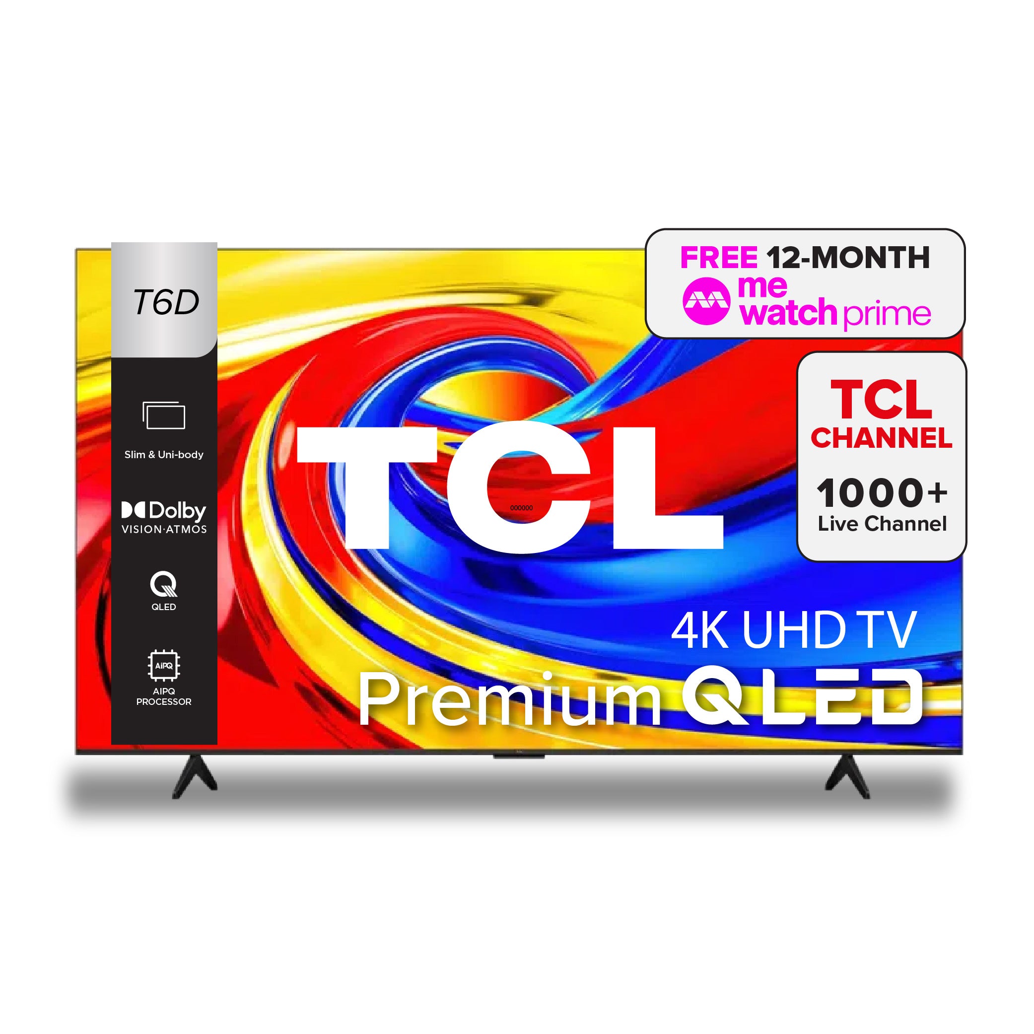 TCL T6D Premium QLED 4K Google TV (P7K Upgrade) | 50 inch | ONKYO 2.0 Hi-Fi System | Dolby Vision · Atmos | HVA Panel