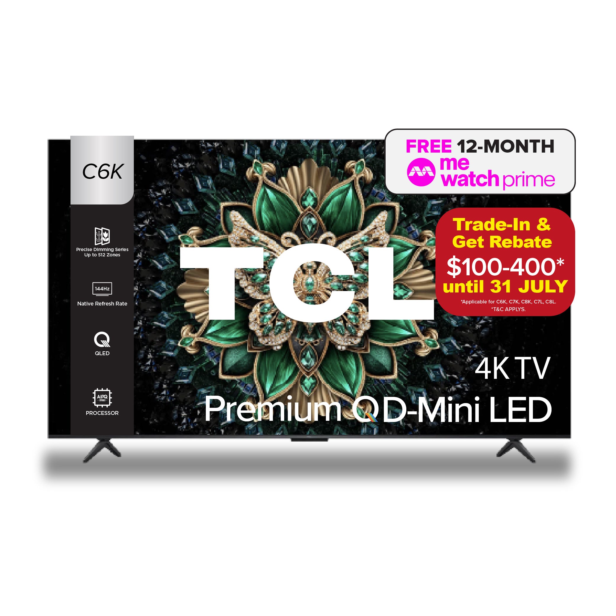 TCL C6K Premium QD-Mini LED 4K TV | 55 65 75 85 98 inch | AI Smart Google TV