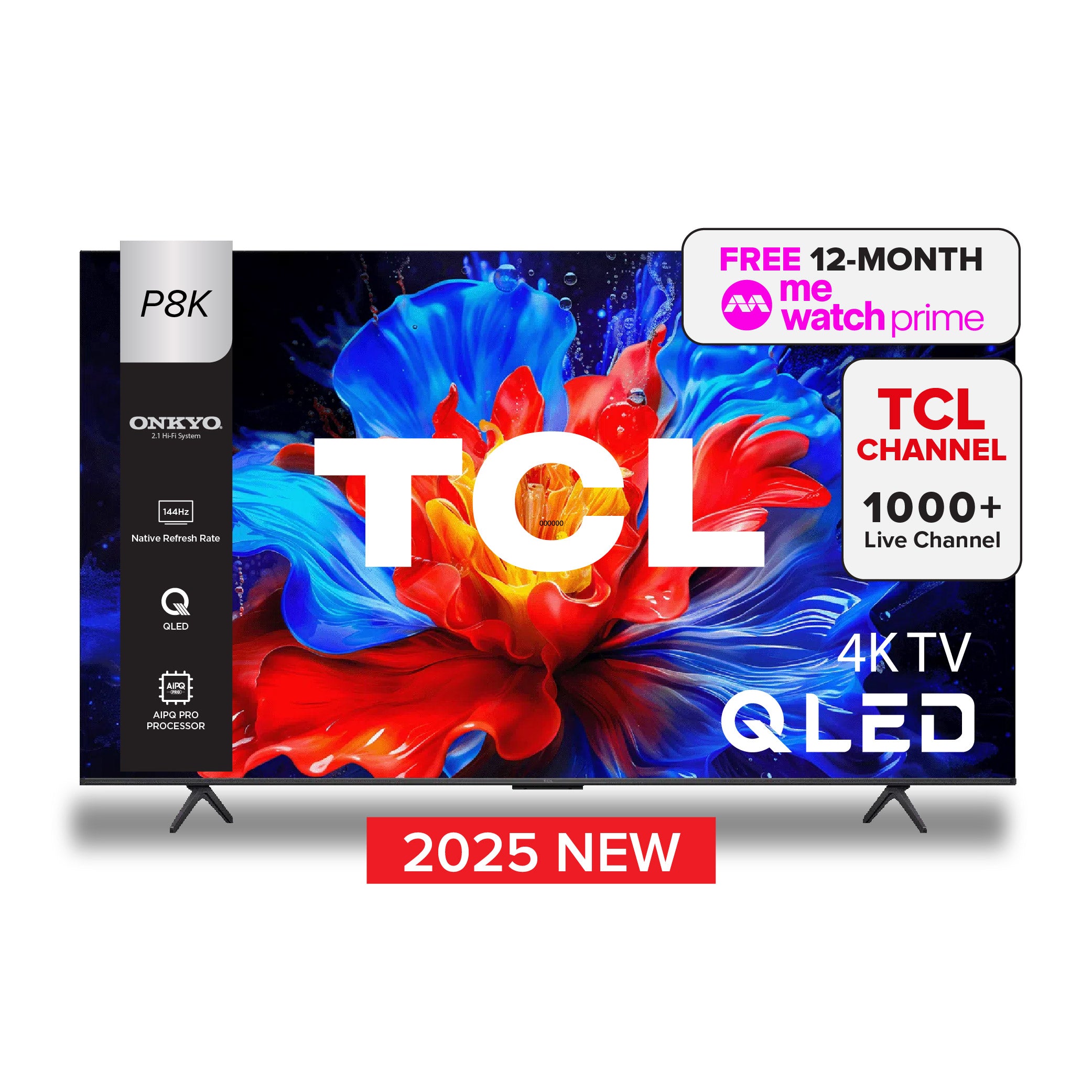 TCL P8K QLED TV | 55 inch | 144Hz Native Refresh Rate | AI Smart Google TV