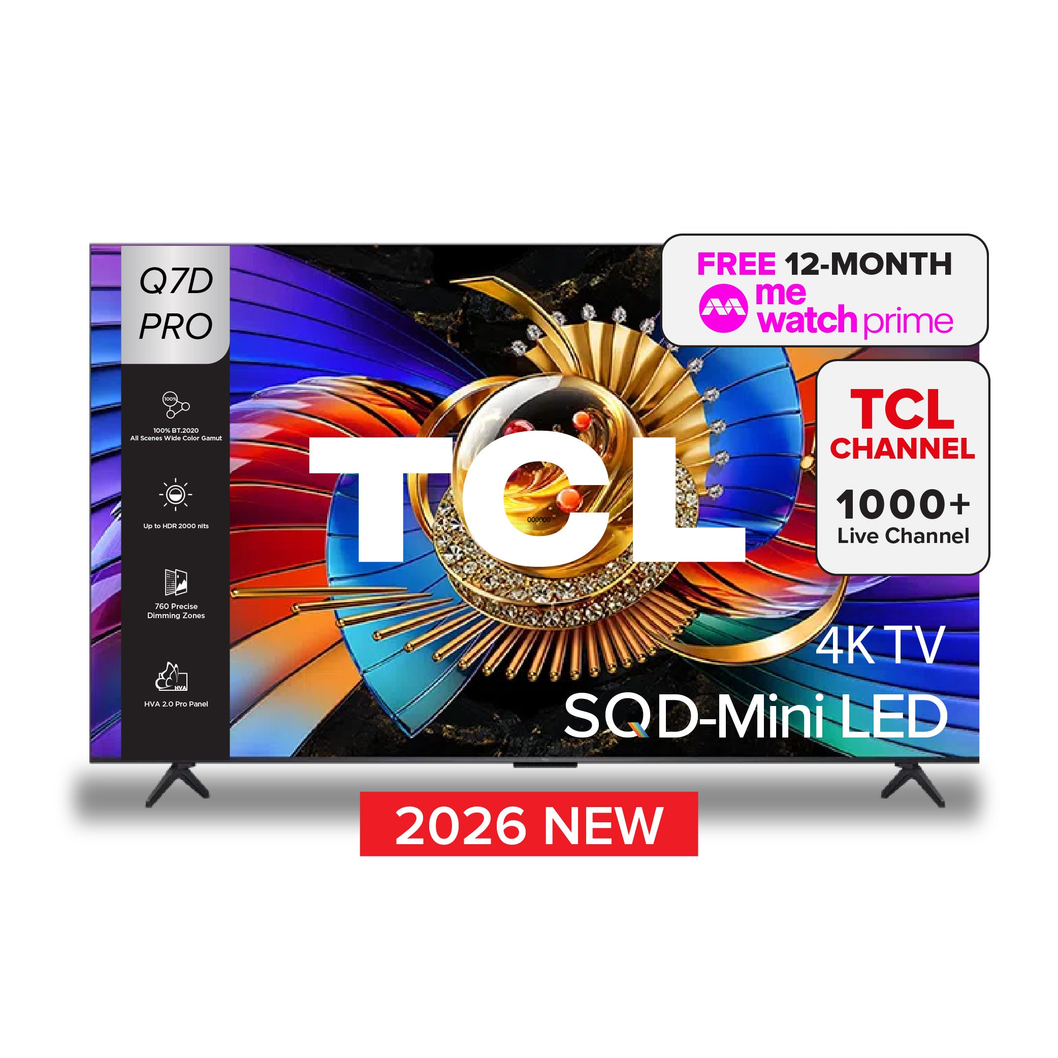 NEW 2026 | TCL Q7D Pro SQD-Mini LED 4K TV|55 65 75 inch|AI Smart Google TV