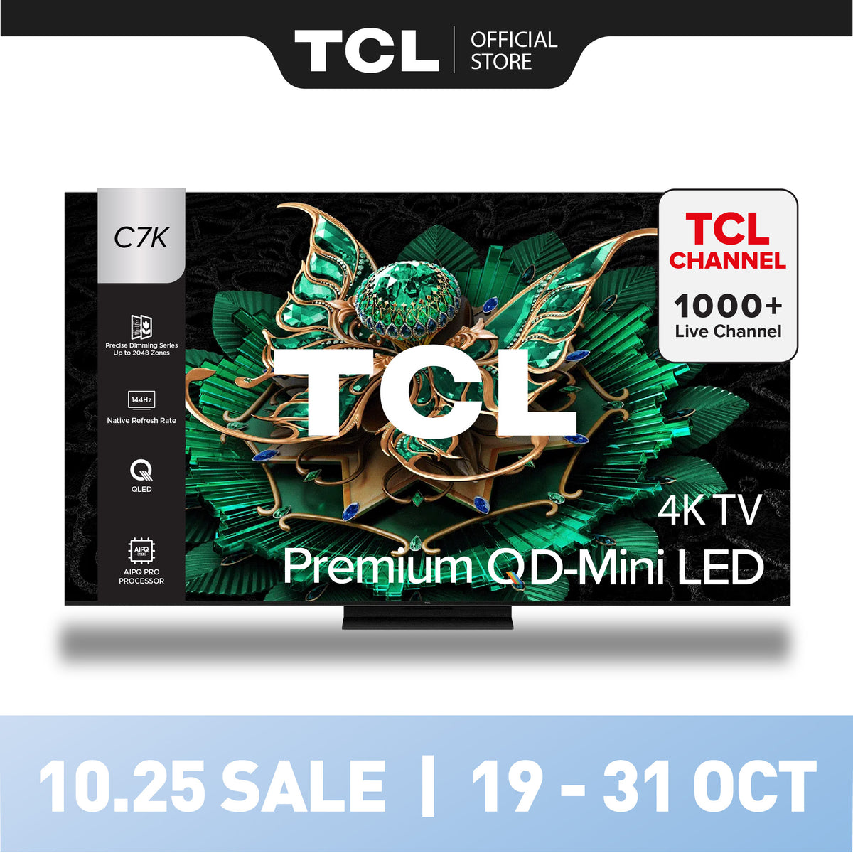TCL C7K Premium QD-Mini LED 4K TV | 55 65 75 85 115 inch | AI Smart Google TV