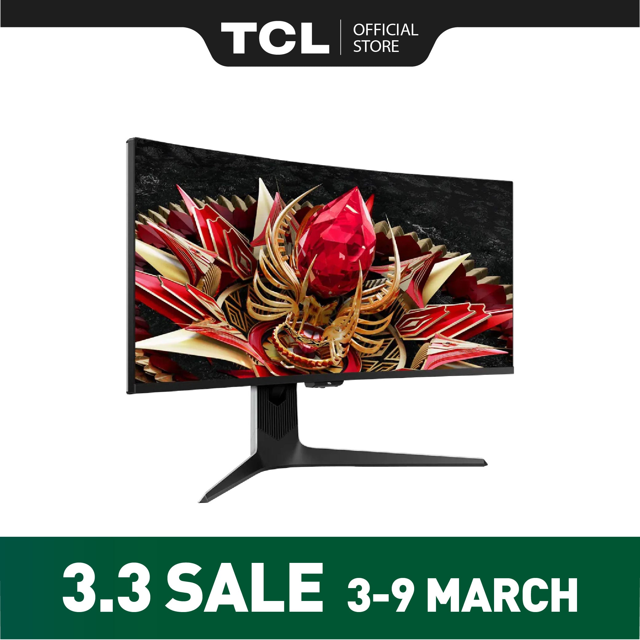 TCL 34" 170Hz Mini-LED 4K Curved Gaming Monitor 34R83Q | QLED PC Monitor HDR 1600