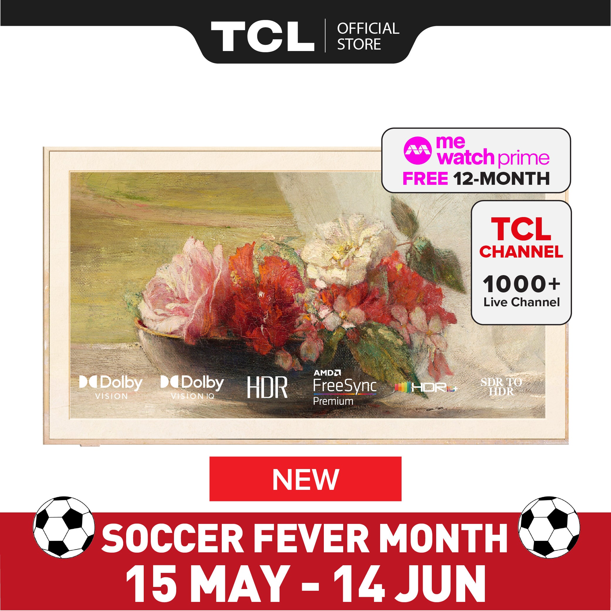 TCL A300 Pro 4K QLED TV B&O Sound System Nxtframe TV Canvas TV Frame TV