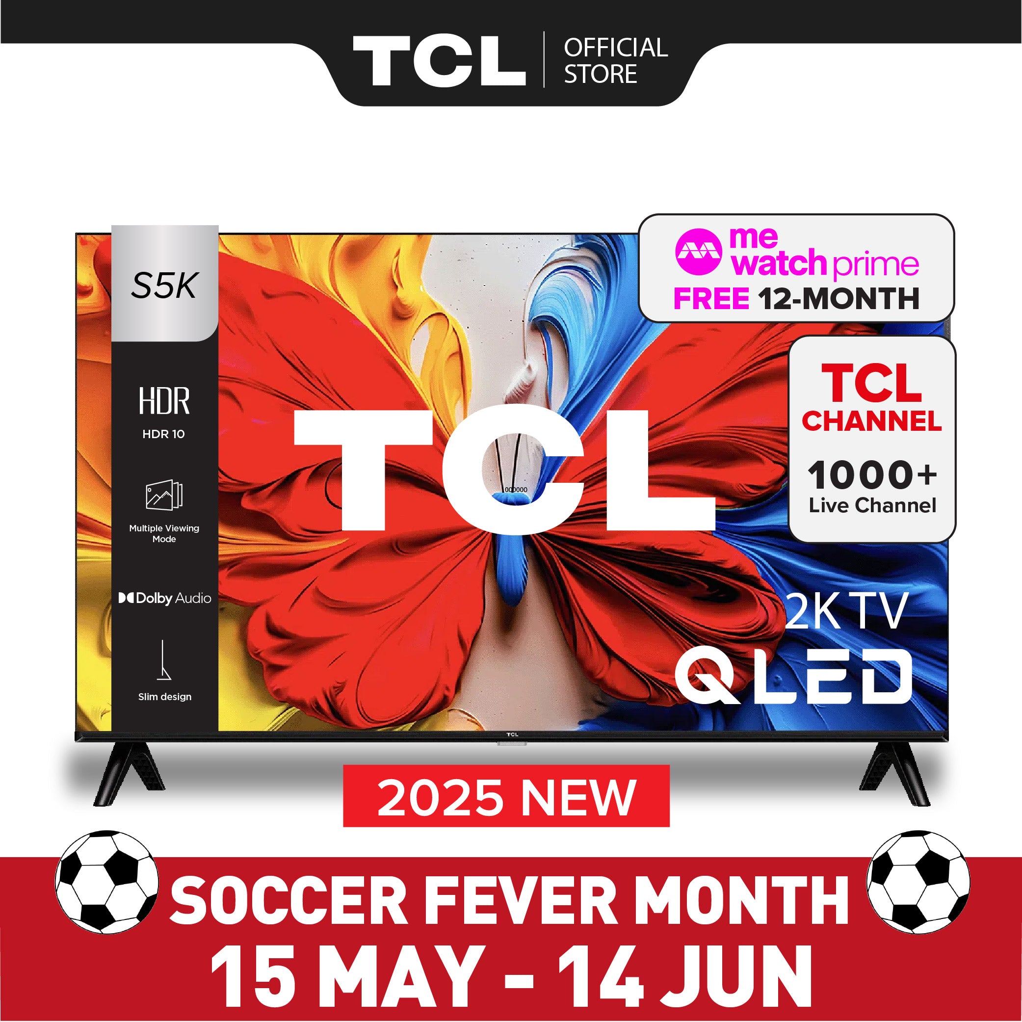 TCL S5K QLED TV | 32 43 50 inch | Dolby Audio | HDR 10 | AI Smart 2K Google TV