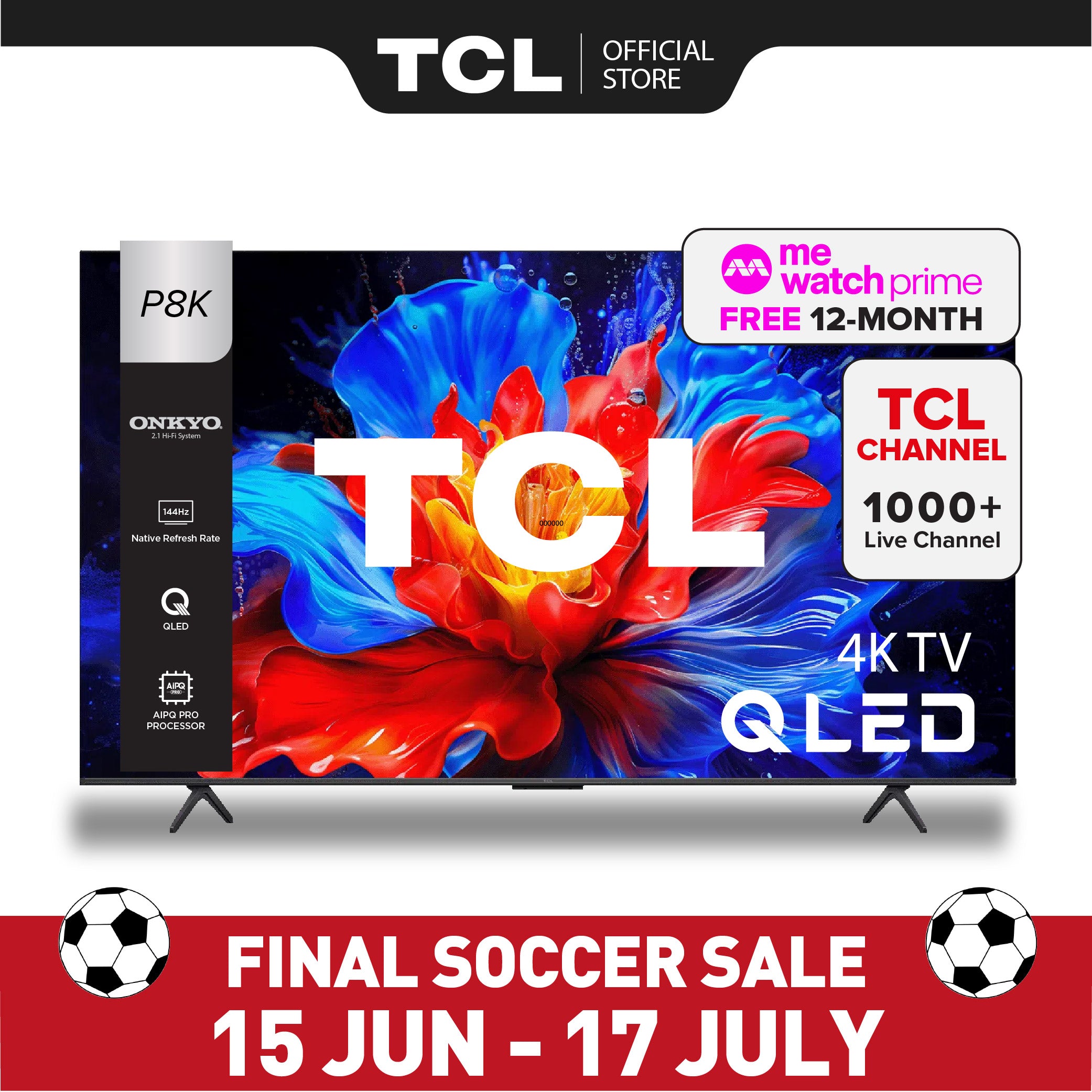 TCL P8K QLED TV | 55 75 inch | AI Smart Google TV