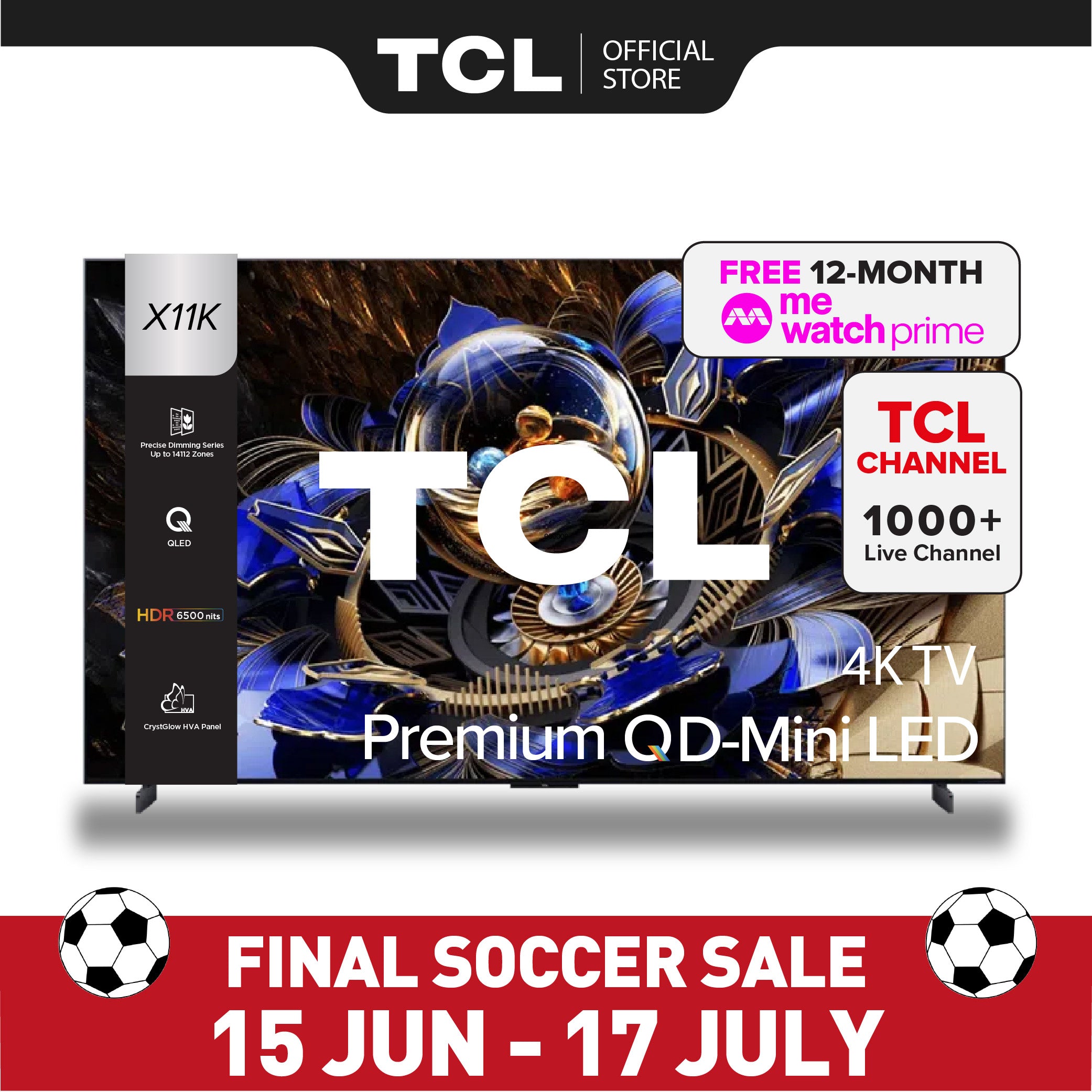 TCL X11K Premium QD-MiniLED TV | 85 98 inch | AI Smart TV