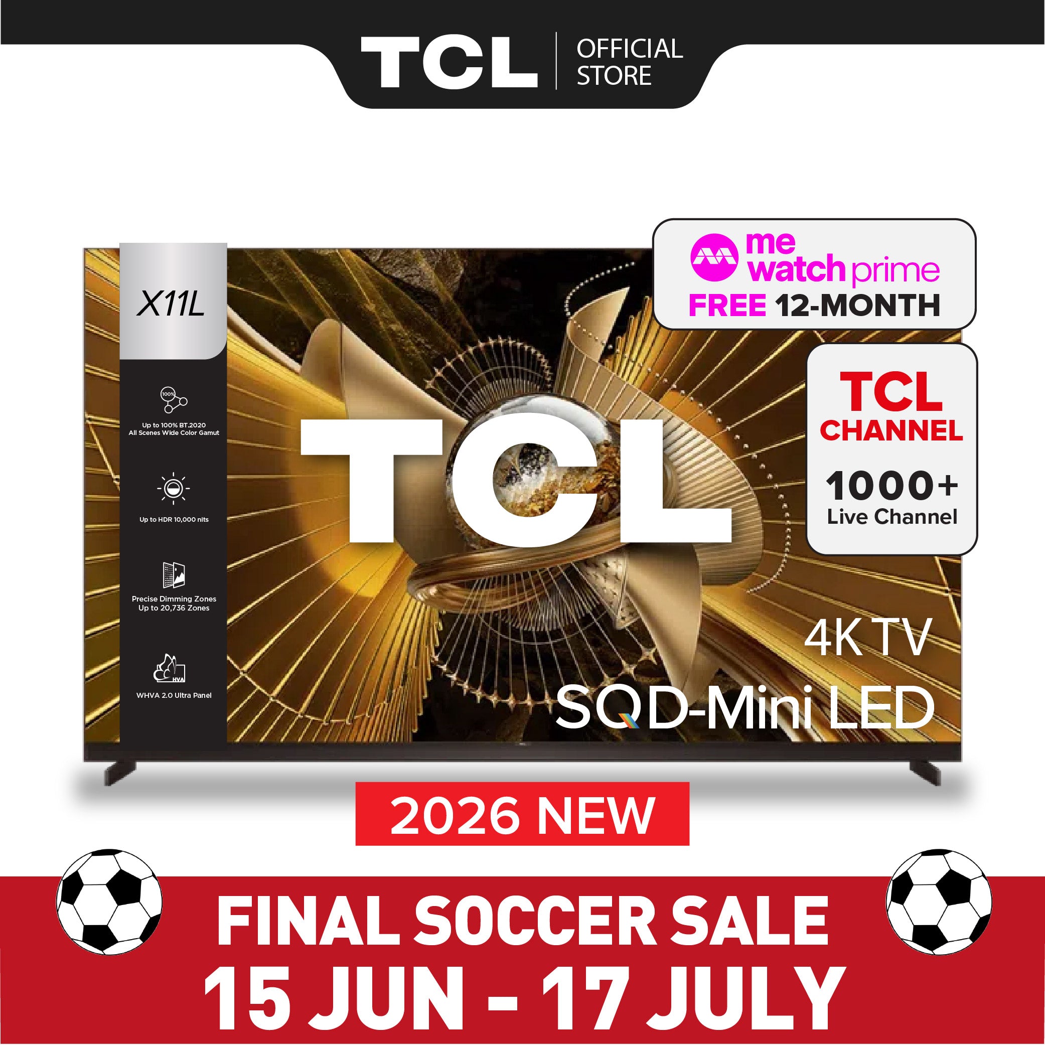 2026 NEW | TCL X11L SQD-MiniLED 4k TV | 75 85 98 inch |