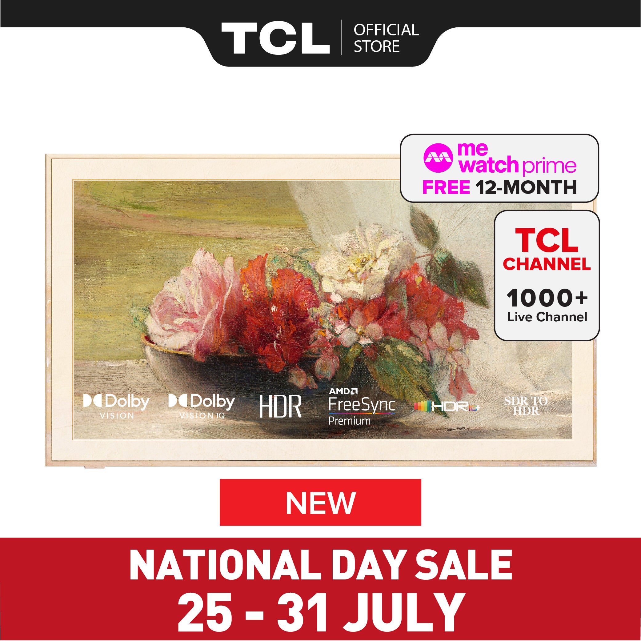 TCL A300 Pro 4K QLED TV B&O Sound System Nxtframe TV Canvas TV Frame TV