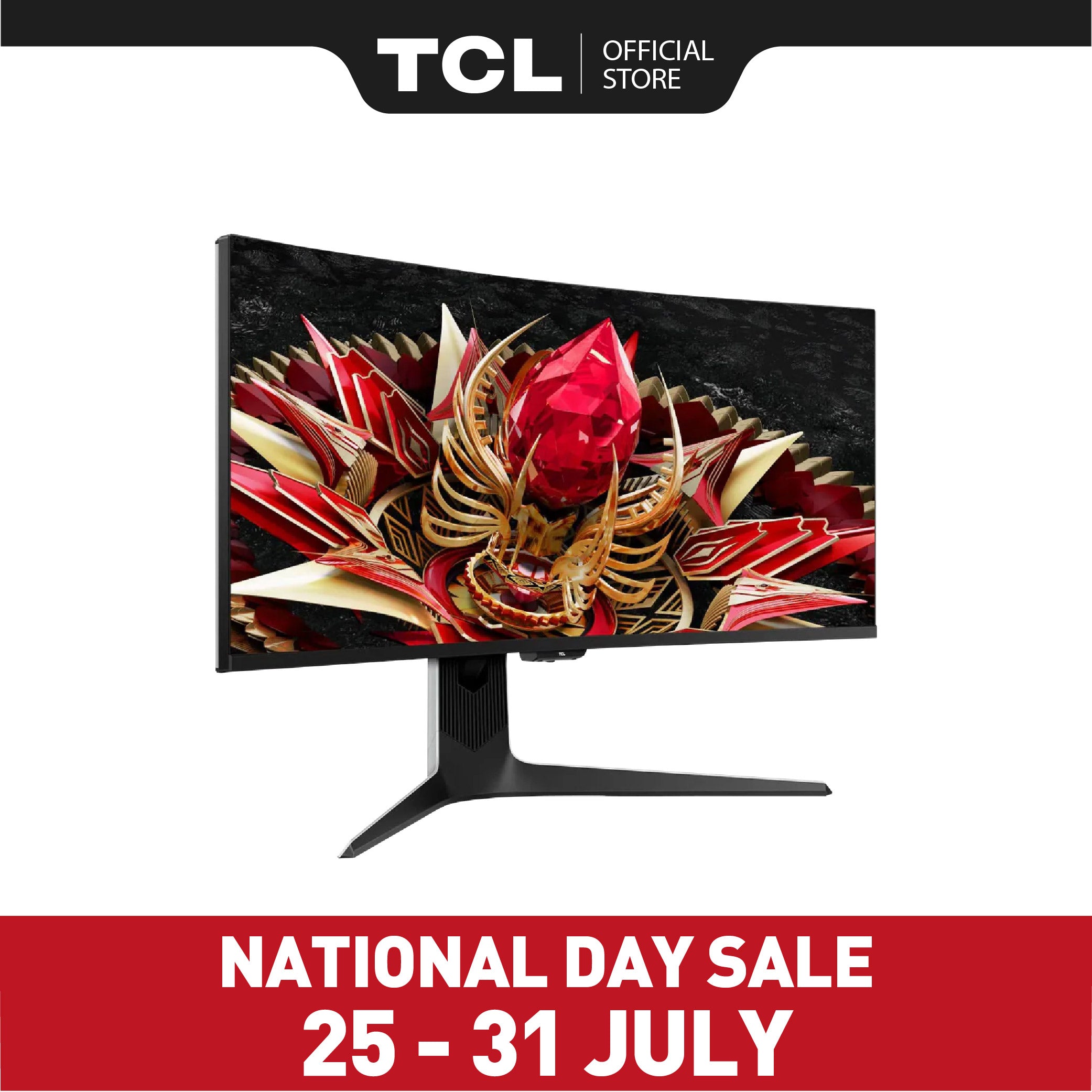 TCL 34" 170Hz Mini LED 4K Curved Gaming Monitor 34R83Q | QLED PC Monitor HDR 1600