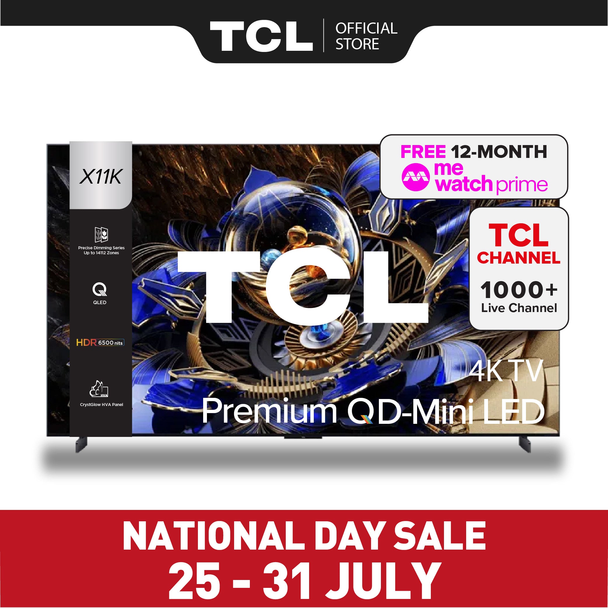 TCL X11K Premium QD-Mini LED 4K TV | 85 98 inch | AI Smart Google TV