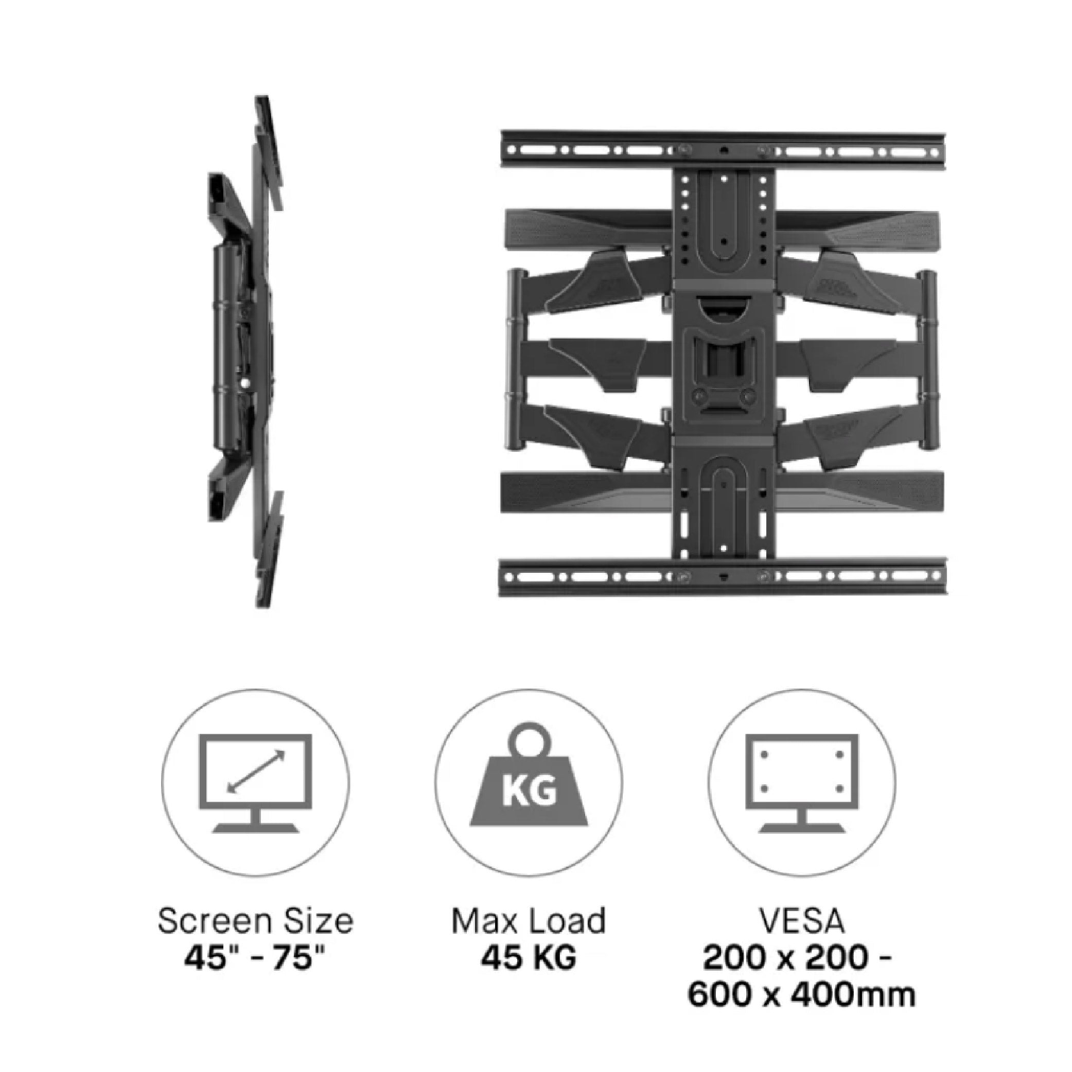TCL 65"-75" Swivel Bracket (Double Arm) Wall Mount (with TV Installation)