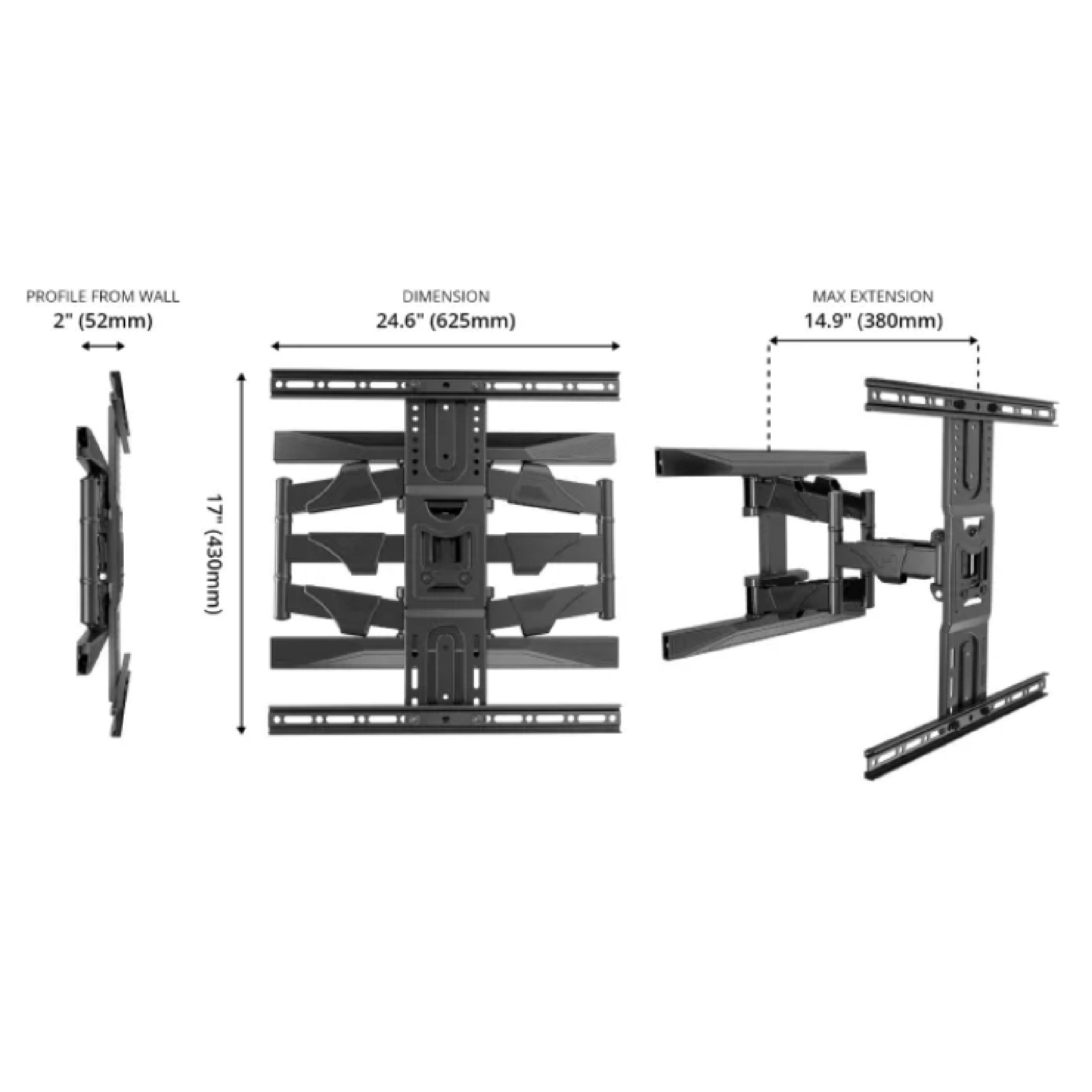 TCL 65"-75" Swivel Bracket (Double Arm) Wall Mount (with TV Installation)