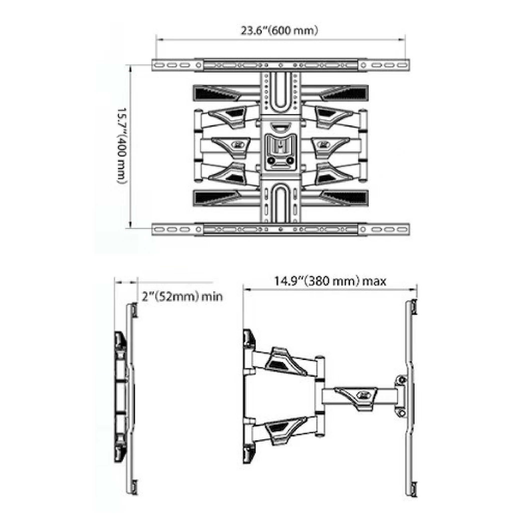 TCL 65"-75" Swivel Bracket (Double Arm) Wall Mount (with TV Installation)