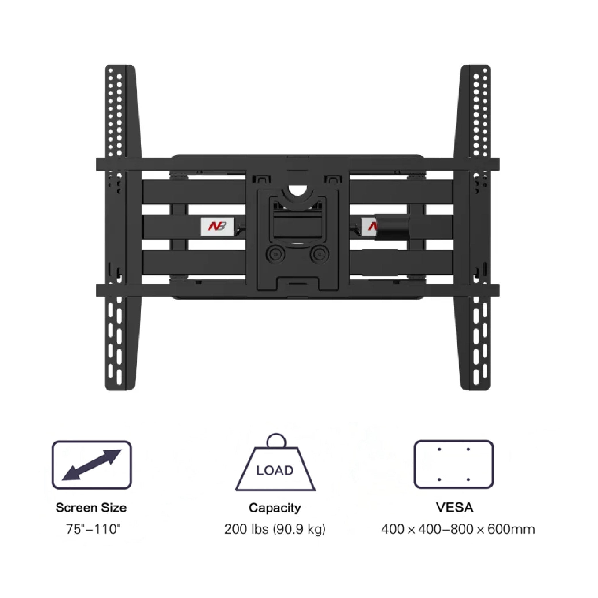 TCL 85" - 98" Swivel Bracket (Double Arm) Wall Mount (with TV Installation)