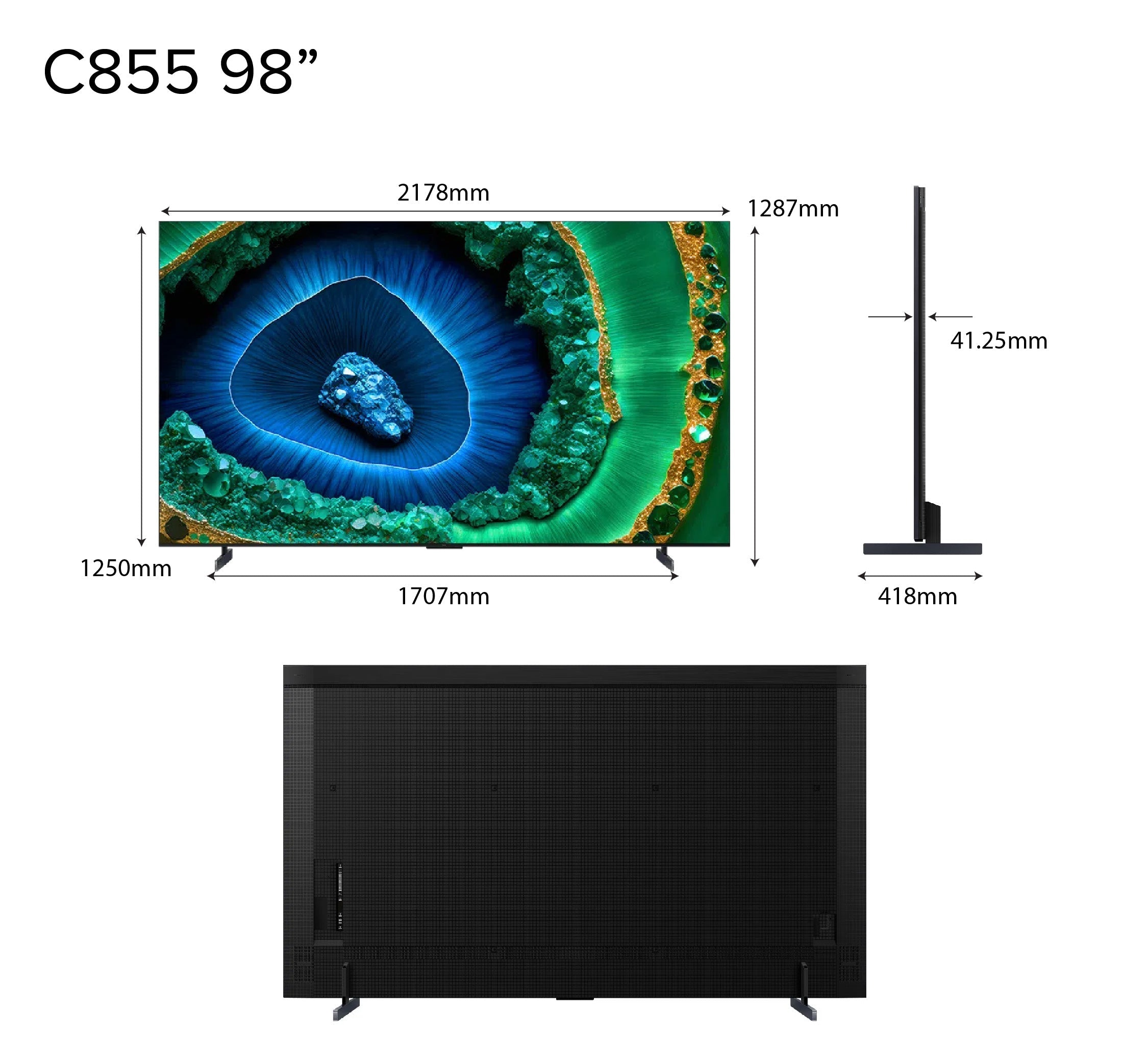 TCL C855 Premium QD-Mini LED 4K TV 85" 98" AI Smart Google TV