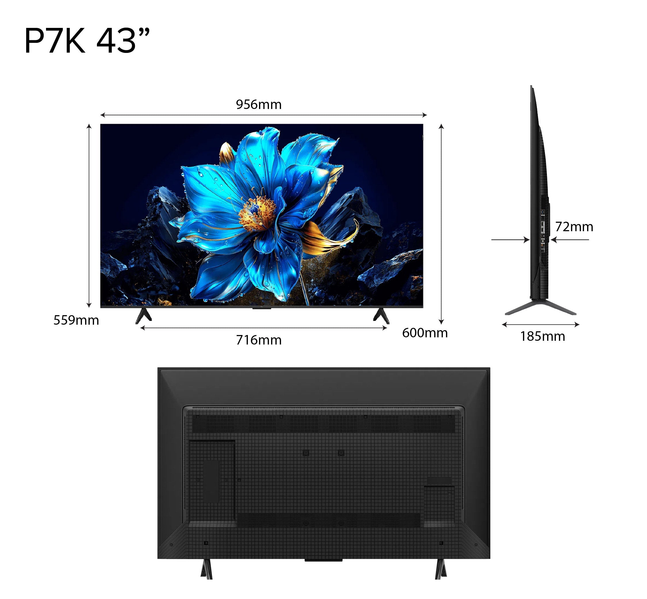 TCL P7K 4K QLED Smart TV 43 inch 50 inch 55 inch 65 inch AI Smart Google TV