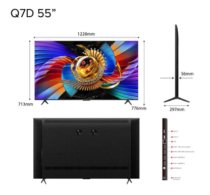 NEW 2026 | TCL Q7D Pro SQD-Mini LED 4K TV｜55 65 75 inch｜AI Smart Google TV