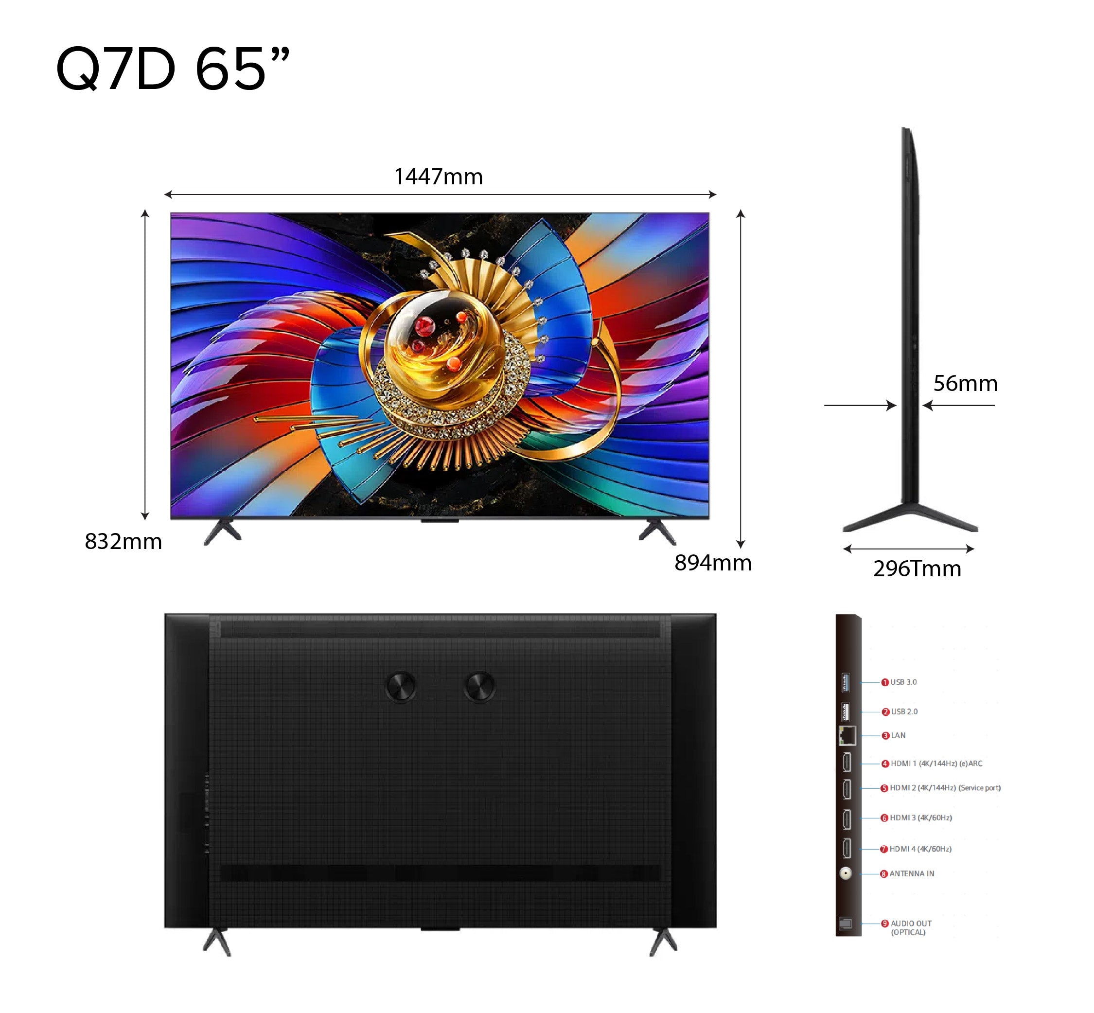 NEW 2026 | TCL Q7D Pro SQD-Mini LED 4K TV｜55 65 75 inch｜AI Smart Google TV