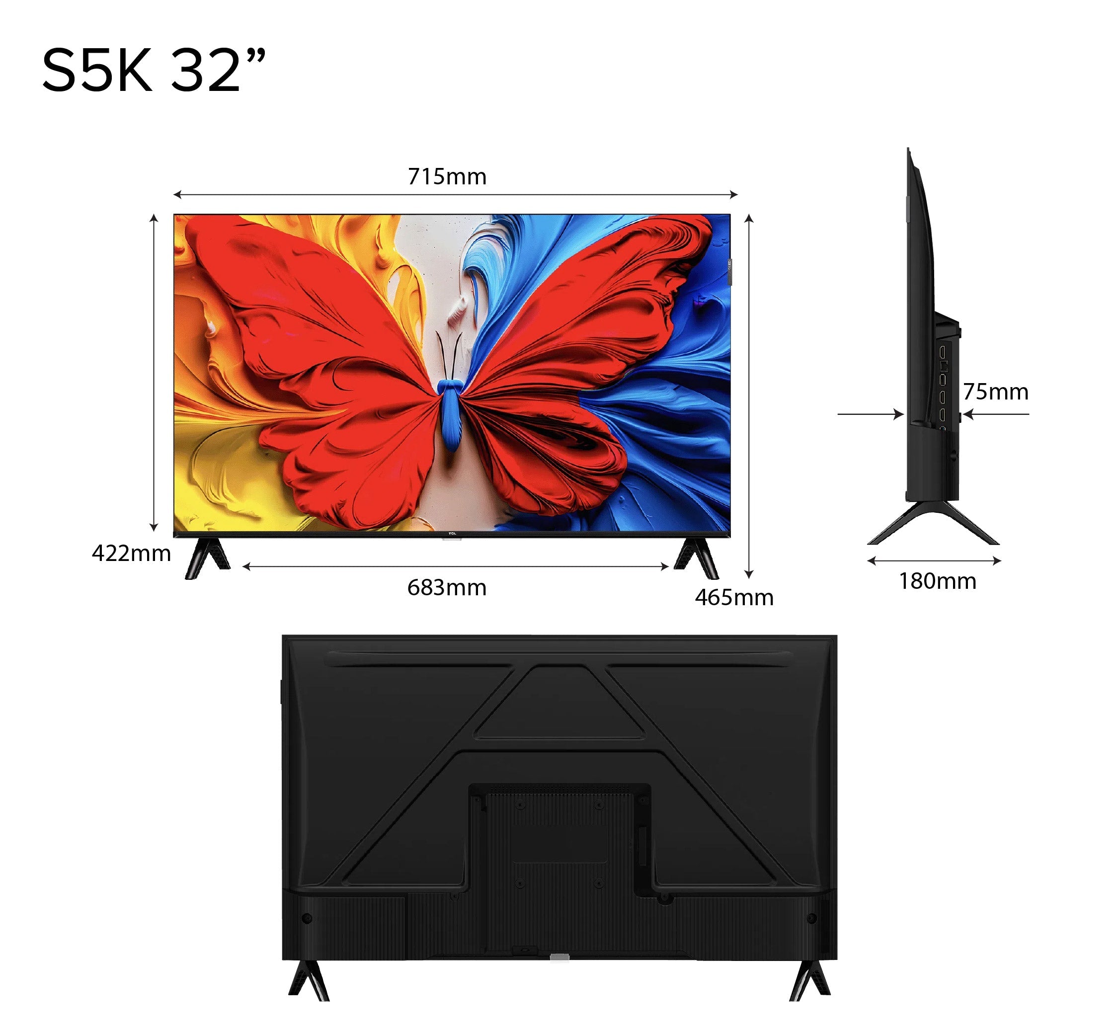 TCL S5K QLED TV | 32 40 50 inch | Dolby Audio | HDR 10 | AI Smart 2K Google TV