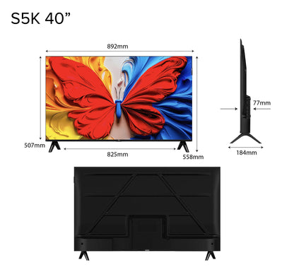 TCL S5K QLED TV | 32 40 50 inch | Dolby Audio | HDR 10 | AI Smart 2K Google TV