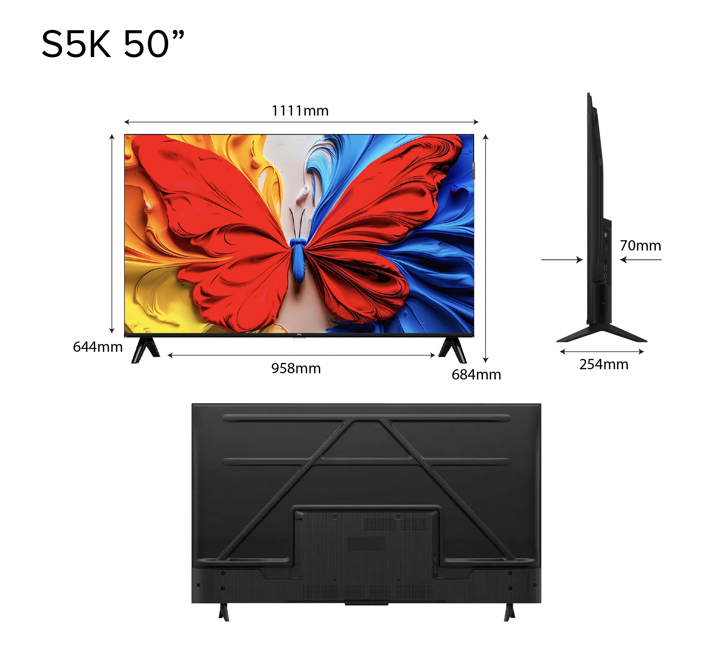 TCL S5K QLED TV | 32 43 50 inch | AI Smart 2K Google TV