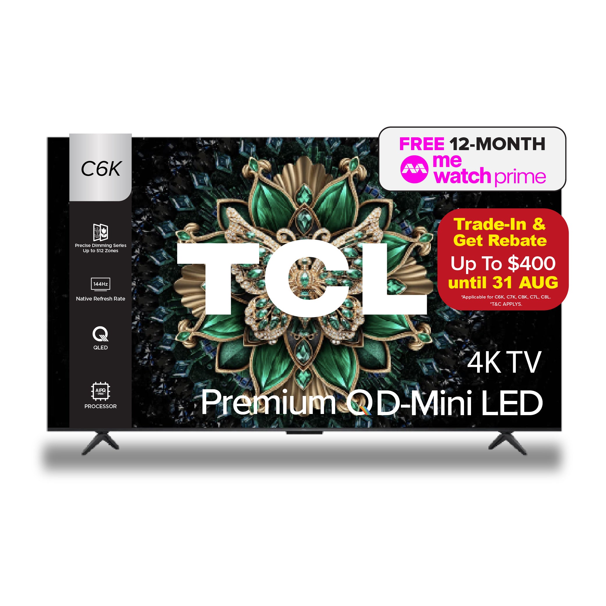 TCL C6K Premium QD-Mini LED 4K TV | 55 65 75 85 98 inch | AI Smart Google TV