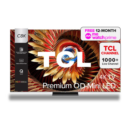 TCL C8K Premium QD-Mini LED 4K TV | 65 75 85 98 inch | AI Smart Google TV