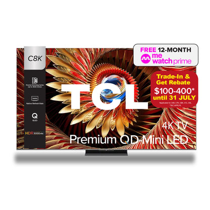 TCL C8K Premium QD-Mini LED 4K TV | 65 75 85 98 inch | AI Smart Google TV