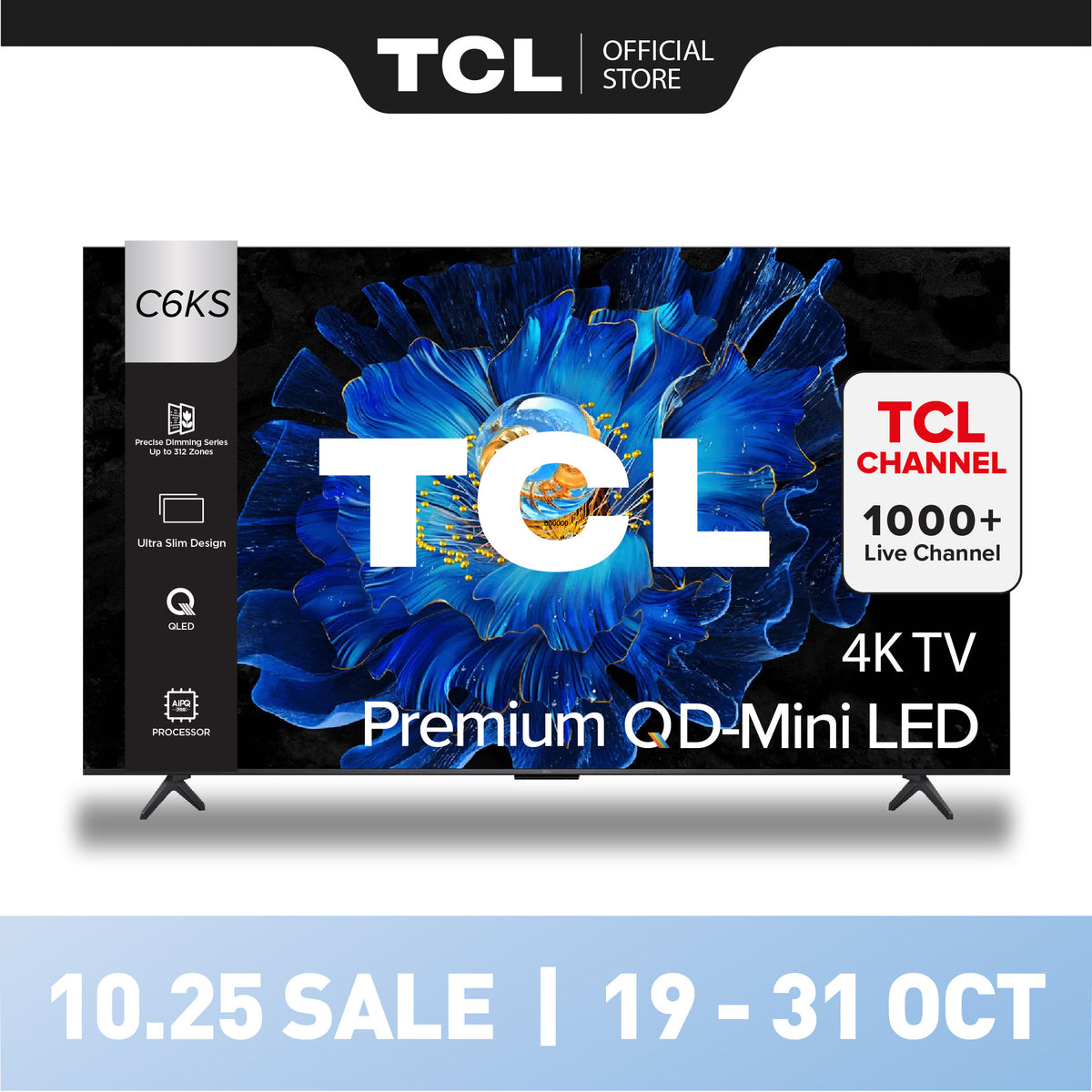 TCL C6KS QD-Mini LED 4K TV | 55 65 75 inch | AI Smart Google TV
