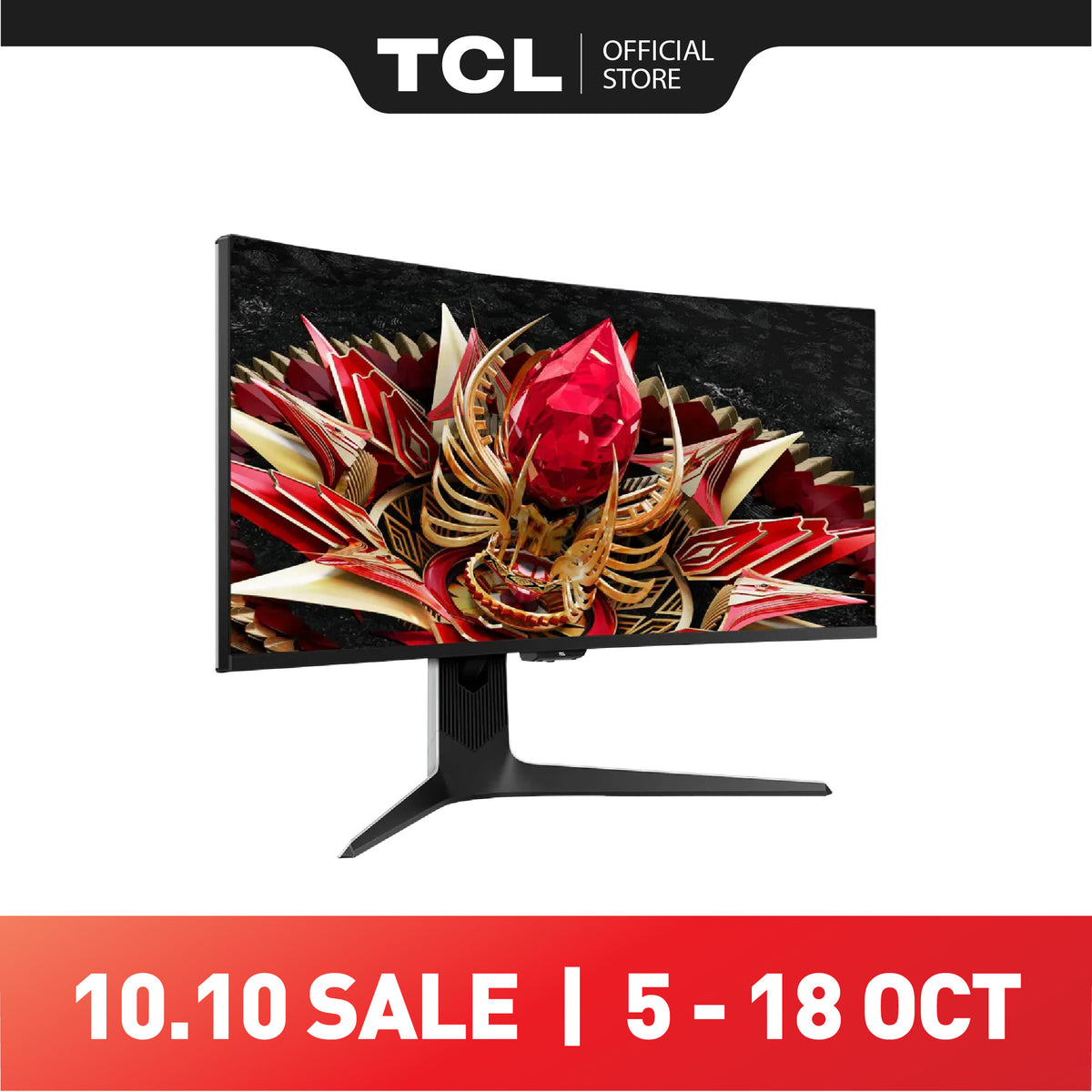 TCL 34" 170Hz Mini LED  4K Curved Gaming Monitor 34R83Q | QLED PC Monitor HDR 1600