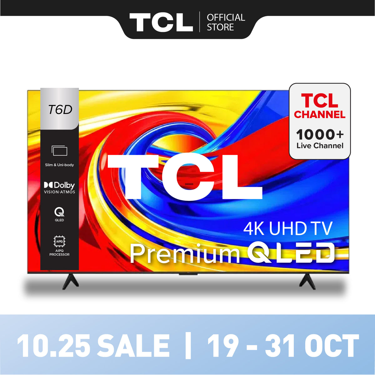 TCL T6D Premium QLED 4K UHD TV (P7K Upgrade) |  43 50 55 inch  |  AI Smart Google TV