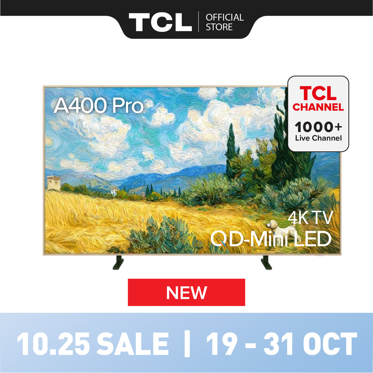 NEW 2026 | TCL A400 Pro NxtTVISION TV Canvas TV Frame TV | 55 65 75 85 INCH | 4K QD-MINILED Google TV