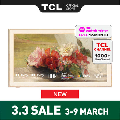 TCL A300 Pro 4K QLED TV B&O Sound System Nxtframe TV Canvas TV Frame TV