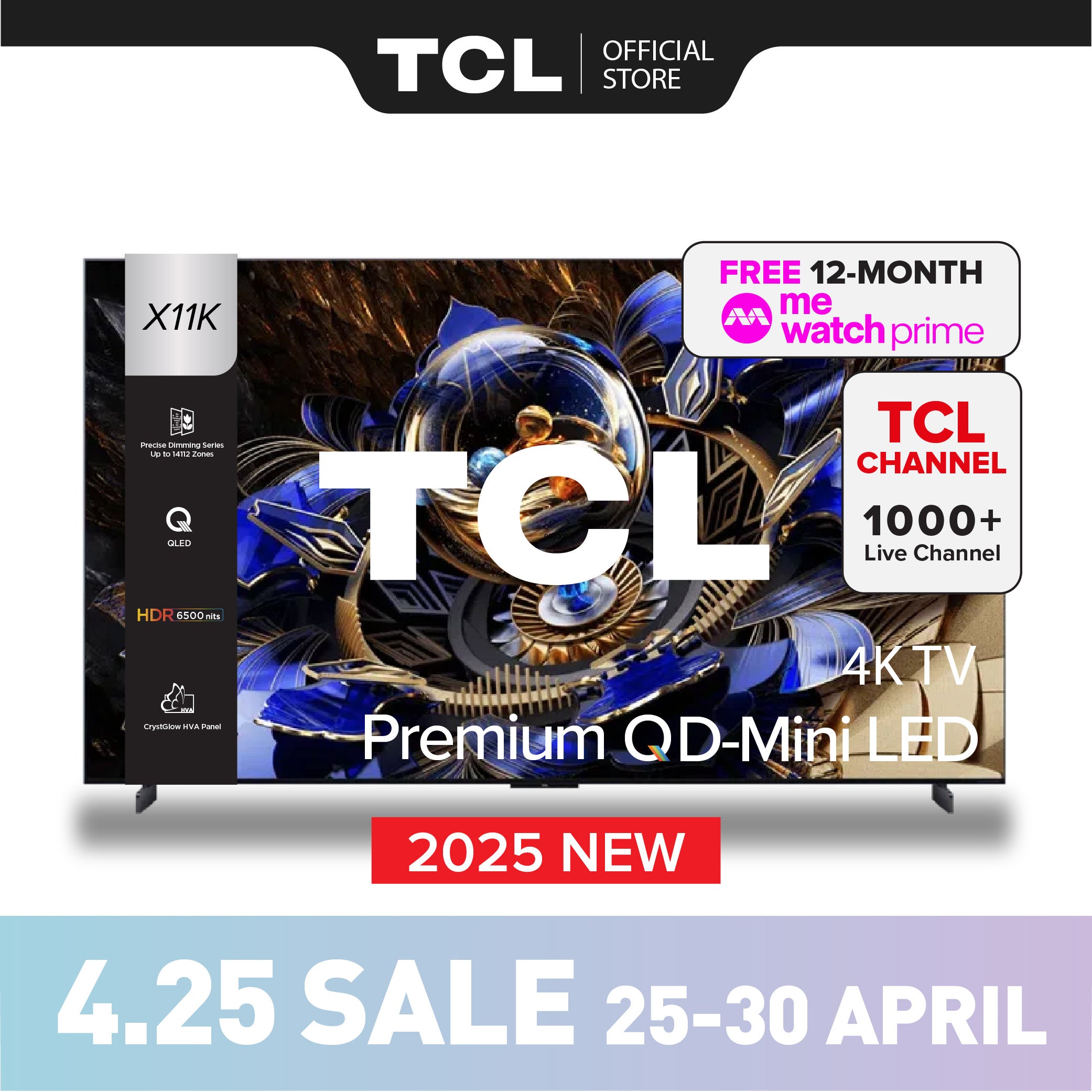 TCL X11K Premium QD-MiniLED TV 85" 98" AI Smart TV