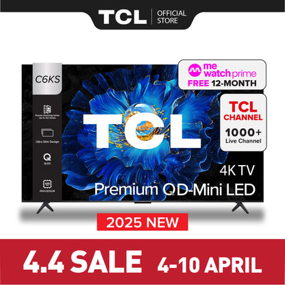 TCL C6KS 4K QD Mini-LED TV 55 inch 65 inch 75 inch AI Smart Google TV