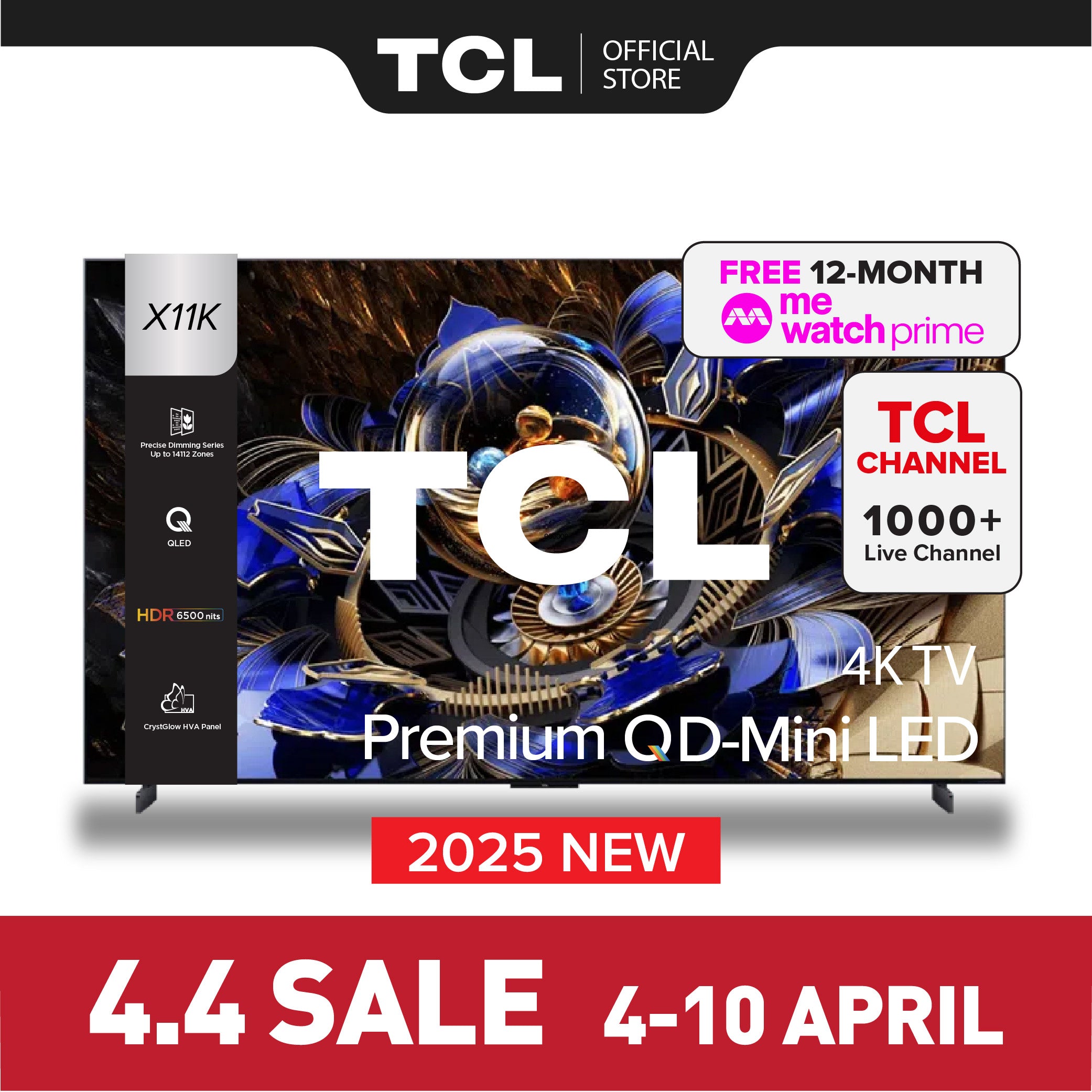 TCL X11K Premium QD-MiniLED TV 85" 98" AI Smart TV