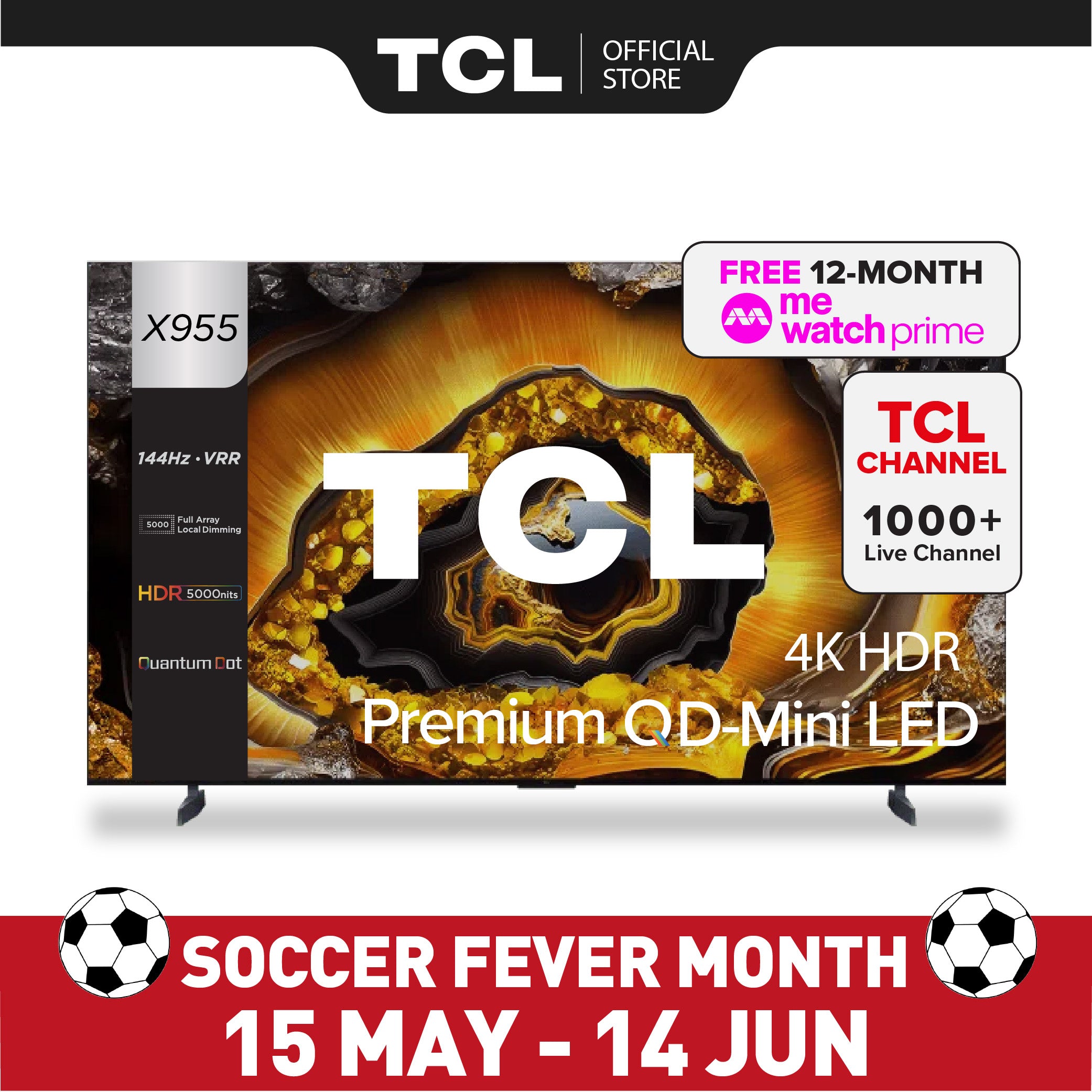 TCL X955 Premium QD-Mini LED 4K TV |  115" AI Smart TV