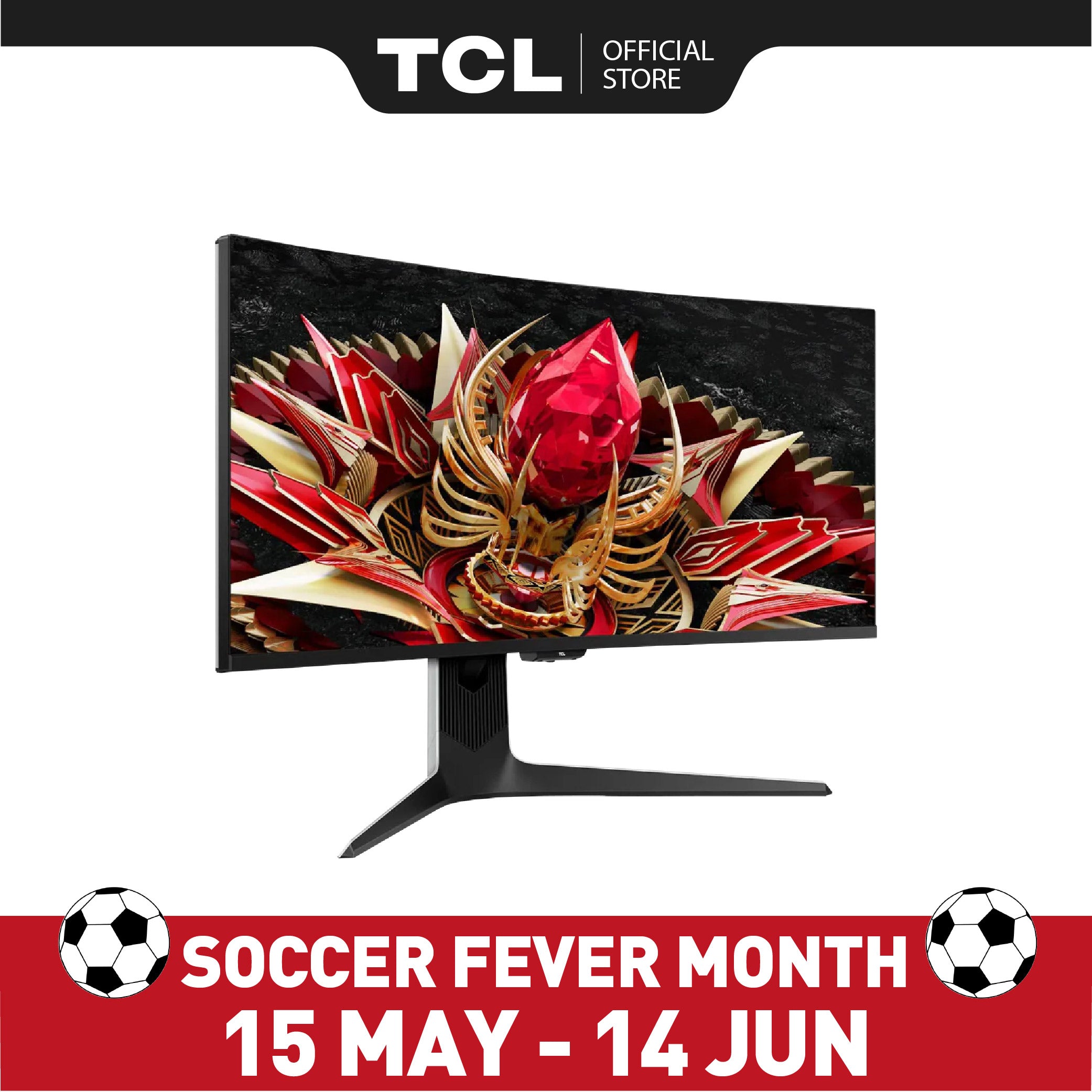 TCL 34" 170Hz Mini-LED  4K Curved Gaming Monitor 34R83Q | QLED PC Monitor HDR 1600