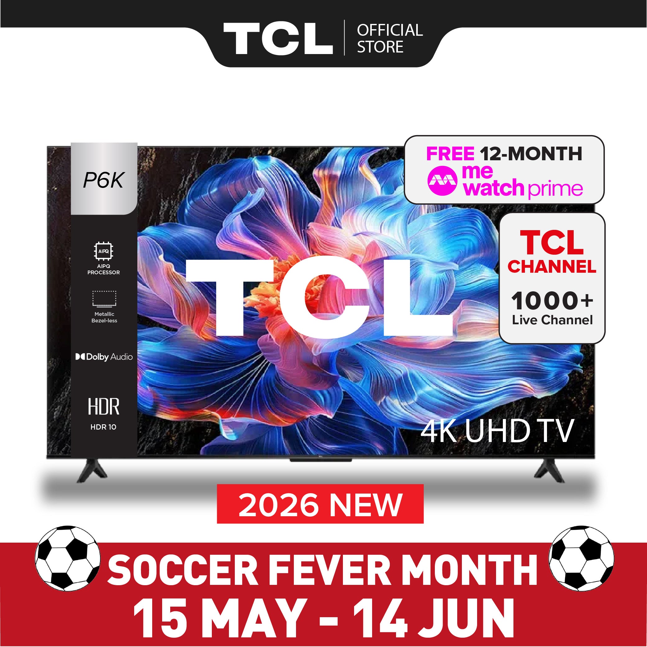 TCL P6K 4K Smart TV 43 inch 55 inch 65 inch AI Smart Google TV