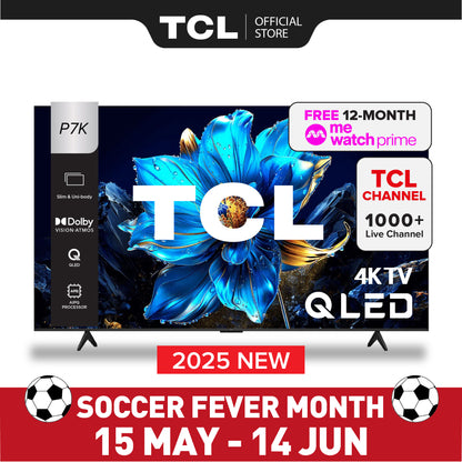 TCL P7K 4K QLED Smart TV | 43 55 inch | AI Smart Google TV
