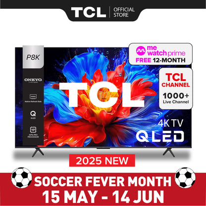 TCL P8K QLED TV | 55 75 inch | AI Smart Google TV