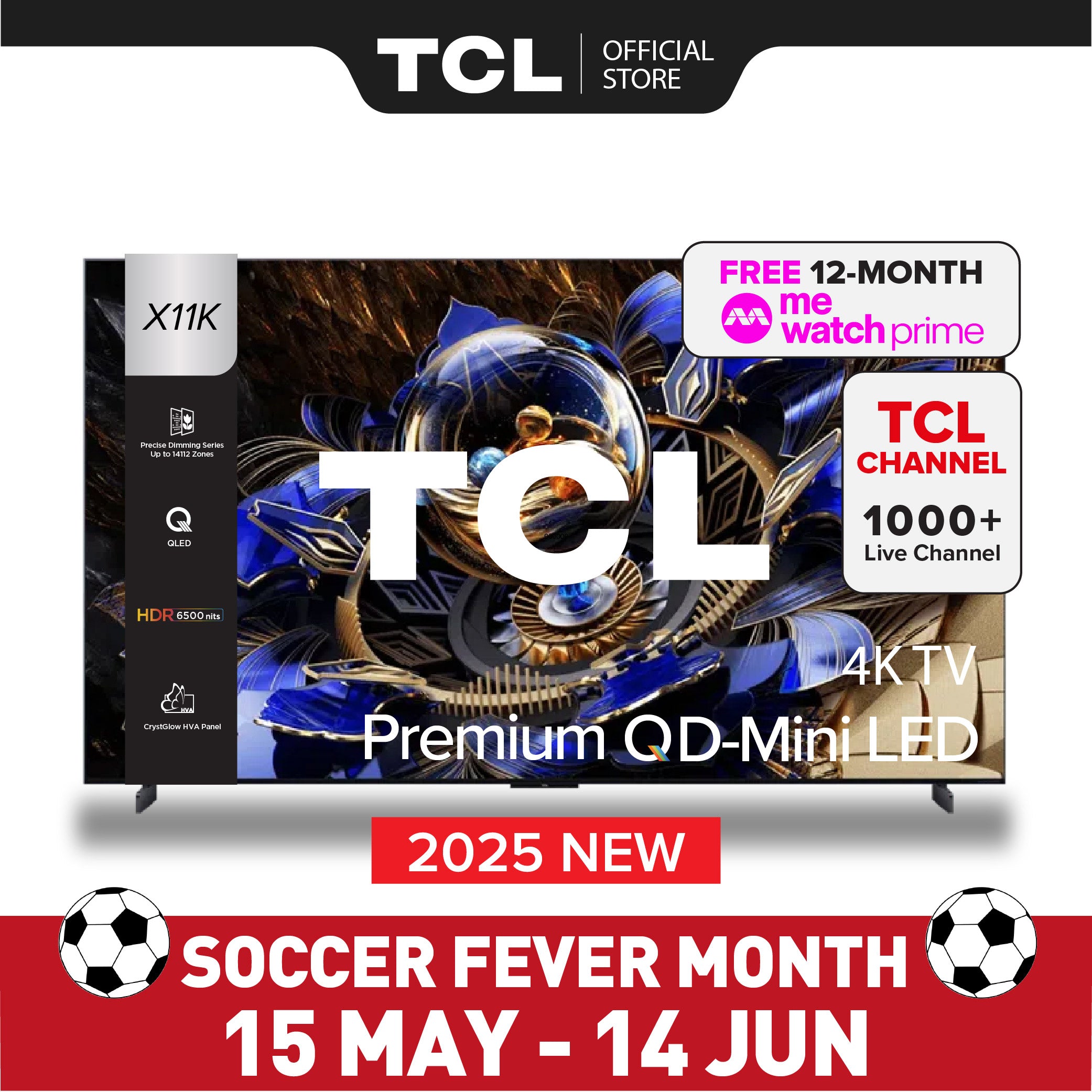 TCL X11K Premium QD-MiniLED TV 85" 98" AI Smart TV