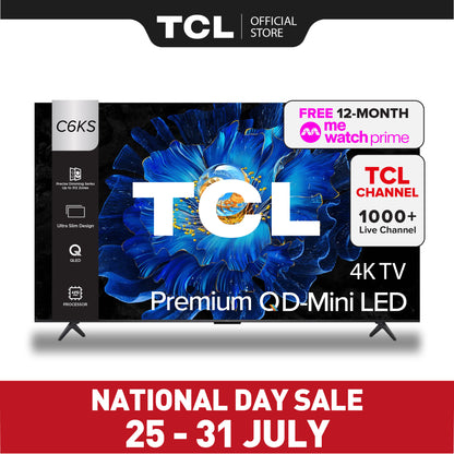 TCL C6KS QD-Mini LED 4K TV | 55 65 75 inch | AI Smart Google TV