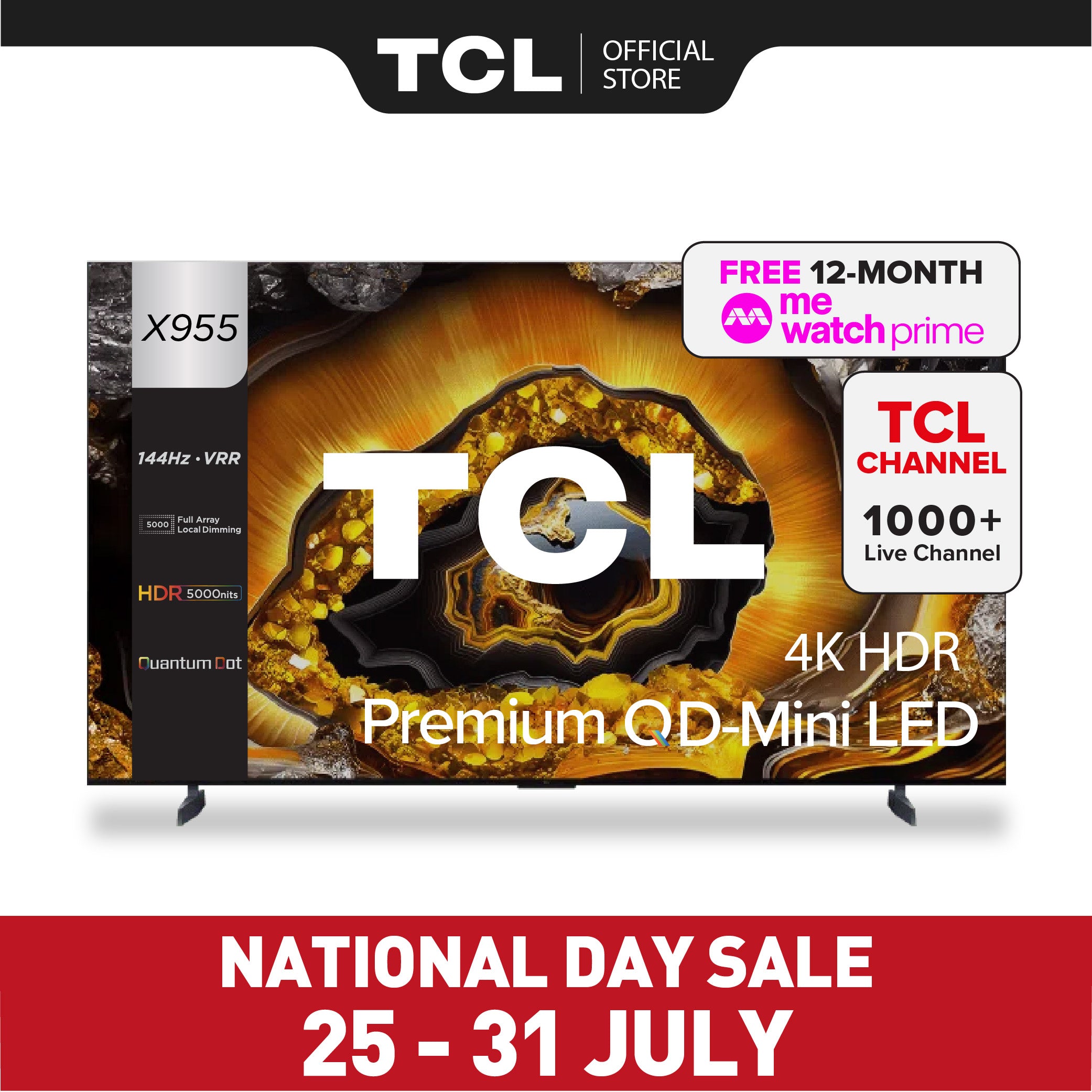 TCL X955 Premium QD-Mini LED 4K TV | 115 inch | AI Smart Google TV