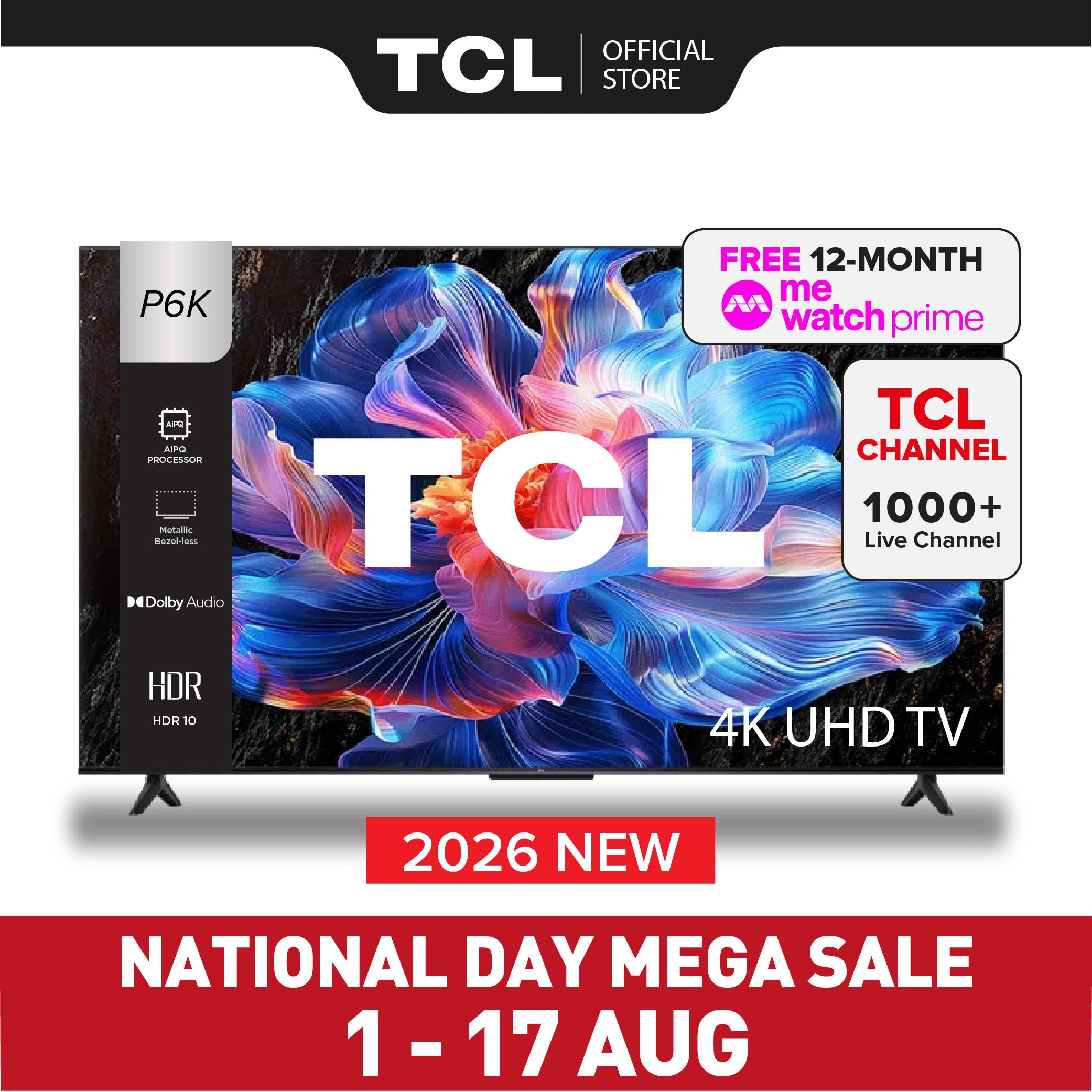 テレビ TCL 4K UHD SMART TV TCL P6K 4K TV | 43 55 65 inch | AI Smart Google TV – TCL Singapore