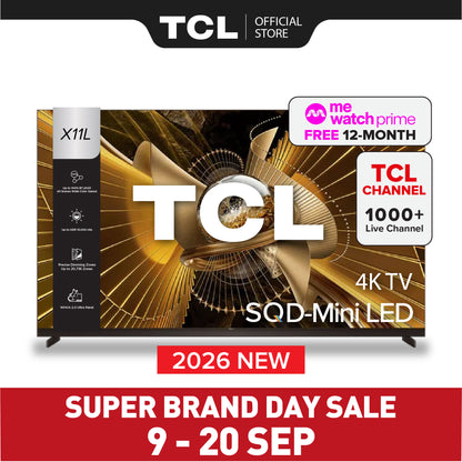 2026 NEW | TCL X11L SQD-Mini LED 4K TV | 75 85 98 inch | AI Smart Google TV